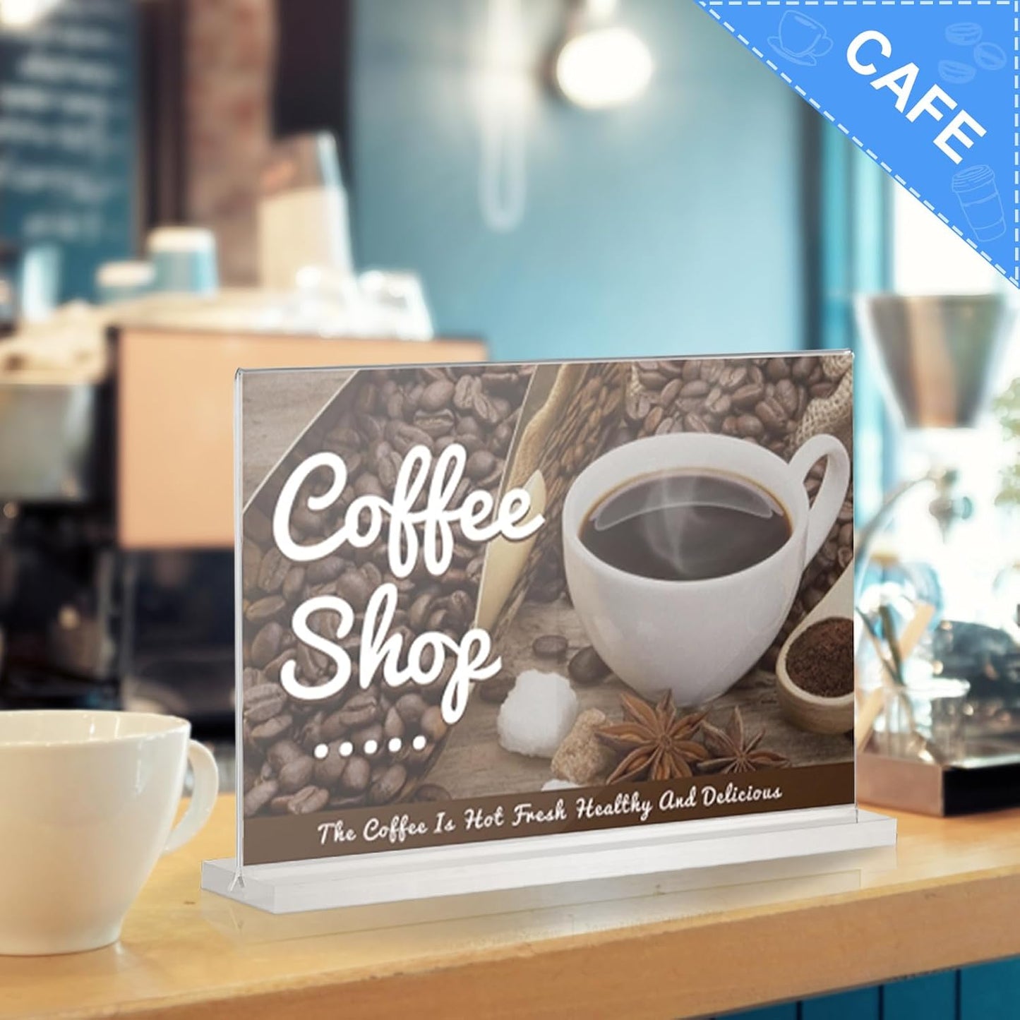 Acrylic Sign Holder 11x8.5 Horizontal Double-Sided Plastic Display Sign Holder for Table Menu, Flyer, Office Acrylic Sign Holer 6 Pack