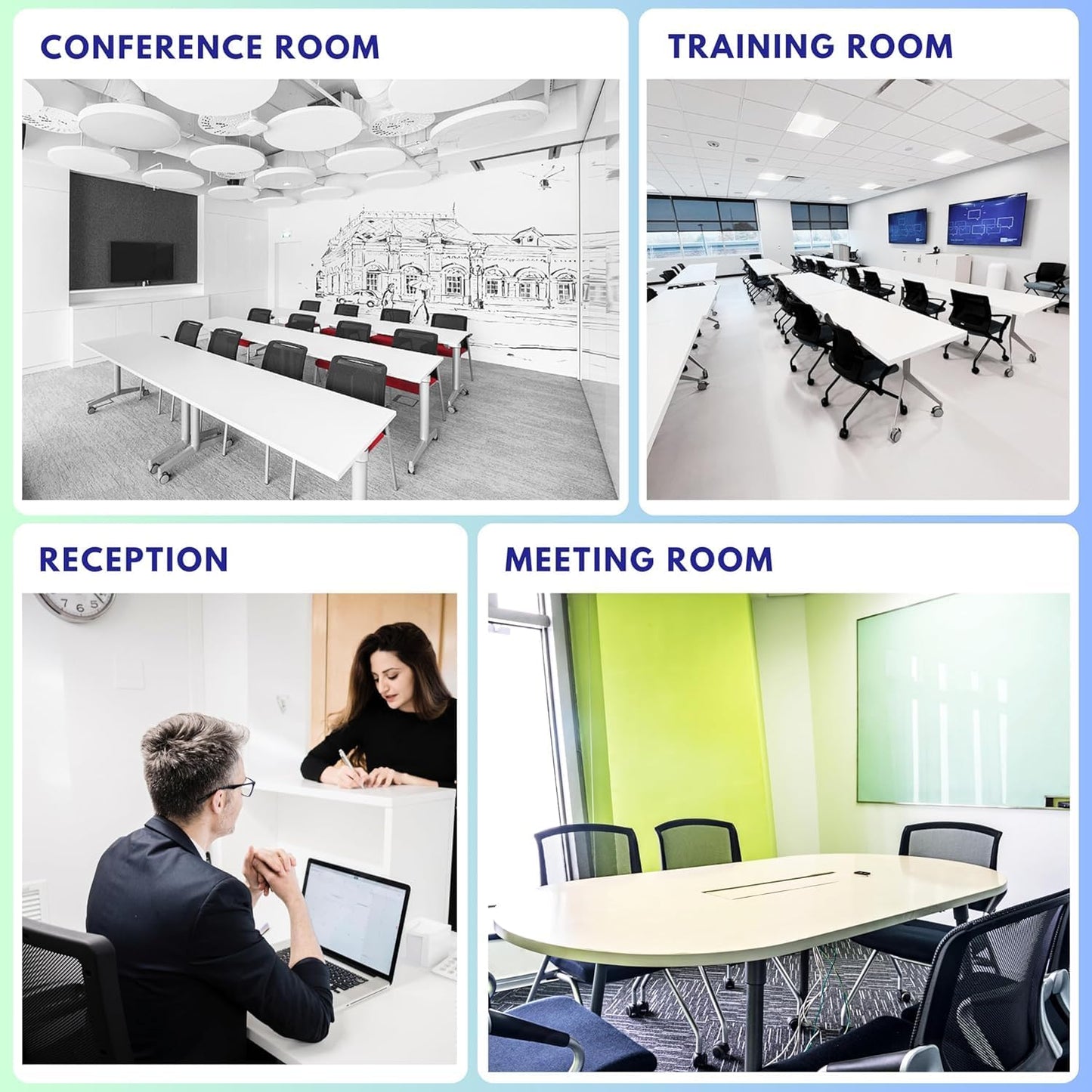 10 Pack Foldable Office Chair with PU Wheels and Sliding Armrest-Ergonomic Mesh Bouncing Back, Stackable Conference Room Chair, Office Guest & Reception & Meeting Chair (Black)