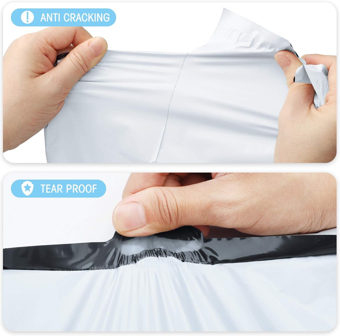 Fuxury Large Poly Mailers 24x24 Inch 100 Pcs, Waterproof Shipping Bags for Clothing, Strong Adhesive Shipping Envelopes for Small Business Suppliers, Self Seal Mailers Poly Bags Mailing Bags White