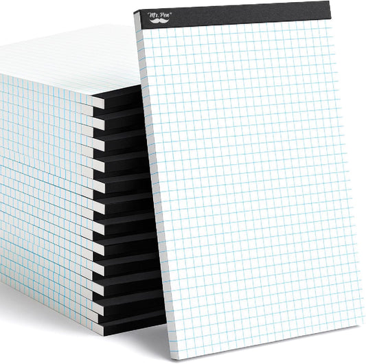 Mr. Pen- Graph Paper, 24 Pack, 30 Sheets/Pack, 8.5"x11", 4x4 (4 Squares Per Inch), Math Graph Paper Pad, Computation Pads