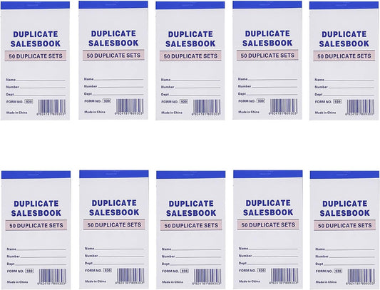FactorDuty 10 Pack Lot Sales Book Order Receipt Invoice Carbonless Copy 50 Sets 3.5" X 5.5"