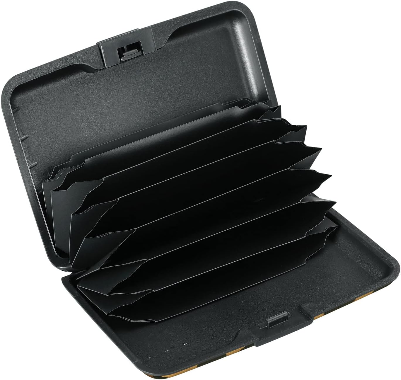 ELFISH Mini RFID Aluminum Wallet Credit Cards Holder Business Card Case Metal ID Case for Men Women（Leopard