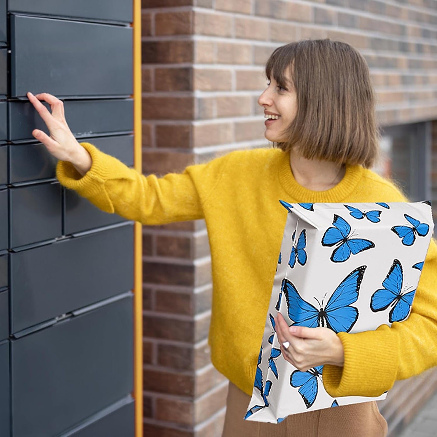 Cute Poly Mailers 10x13 Inch 25 Pcs - Butterfly Printed Shipping Bags for Clothing - Waterproof and Tear Resistant Mailing Envelopes - Self-Sealing Packaging Bags for Small Business