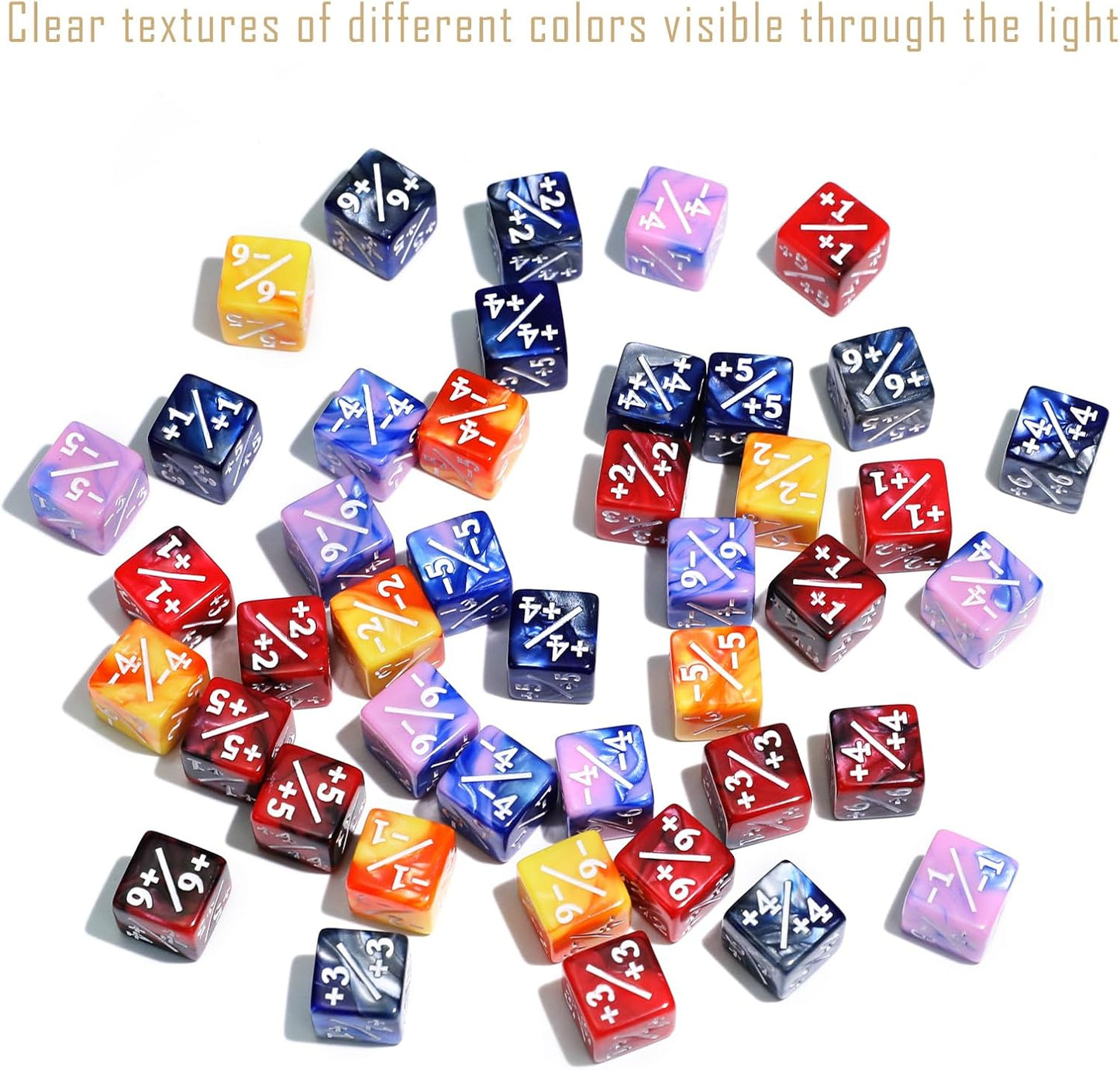 48PCS MTG Tokens & 12mm Dice Counter with Box, MTG Abilities Keyword Buff Tokens Life Counters Loyalty Dice for Magic The Gatering TCG Card Gaming Accessories CCG Creature Stats