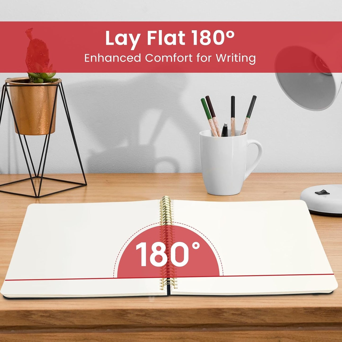 Taja Spiral Blank Notebook, 8.5"x11" Notebooks for Work, Large A4 Journal for Women & Men, Sketch Journal, Journaling Notebook for Writing, Plastic Cover Spiral Journal, Black