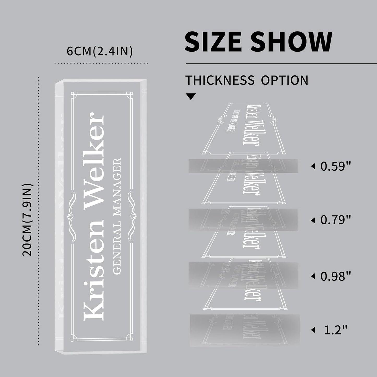 Personalized Desk Name Plates, Acrylic Engraved Name Plate for Desk, Custom Office Gifts & Desk Decor for Women Men, Employee Appreciation Gifts for Boss Teacher Nurse