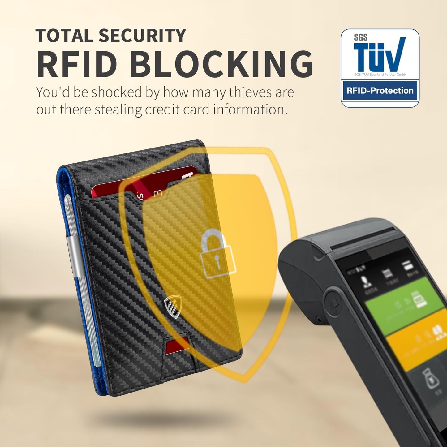 RUNBOX Mens Slim Wallet with Money Clip RFID Blocking Bifold Credit Card Holder for Men with Gift Box