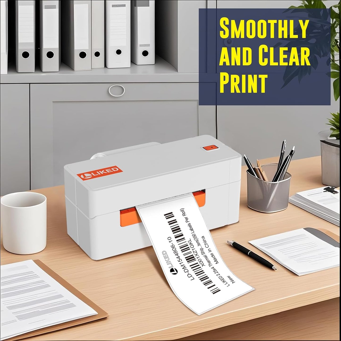 L LIKED 2.25" x 4" Direct Thermal Labels, Permanent Adhesive Shipping Postage Label & Compatible with Rollo, Zebra and Other Desktop Printers (1 Roll, 350 Labels)