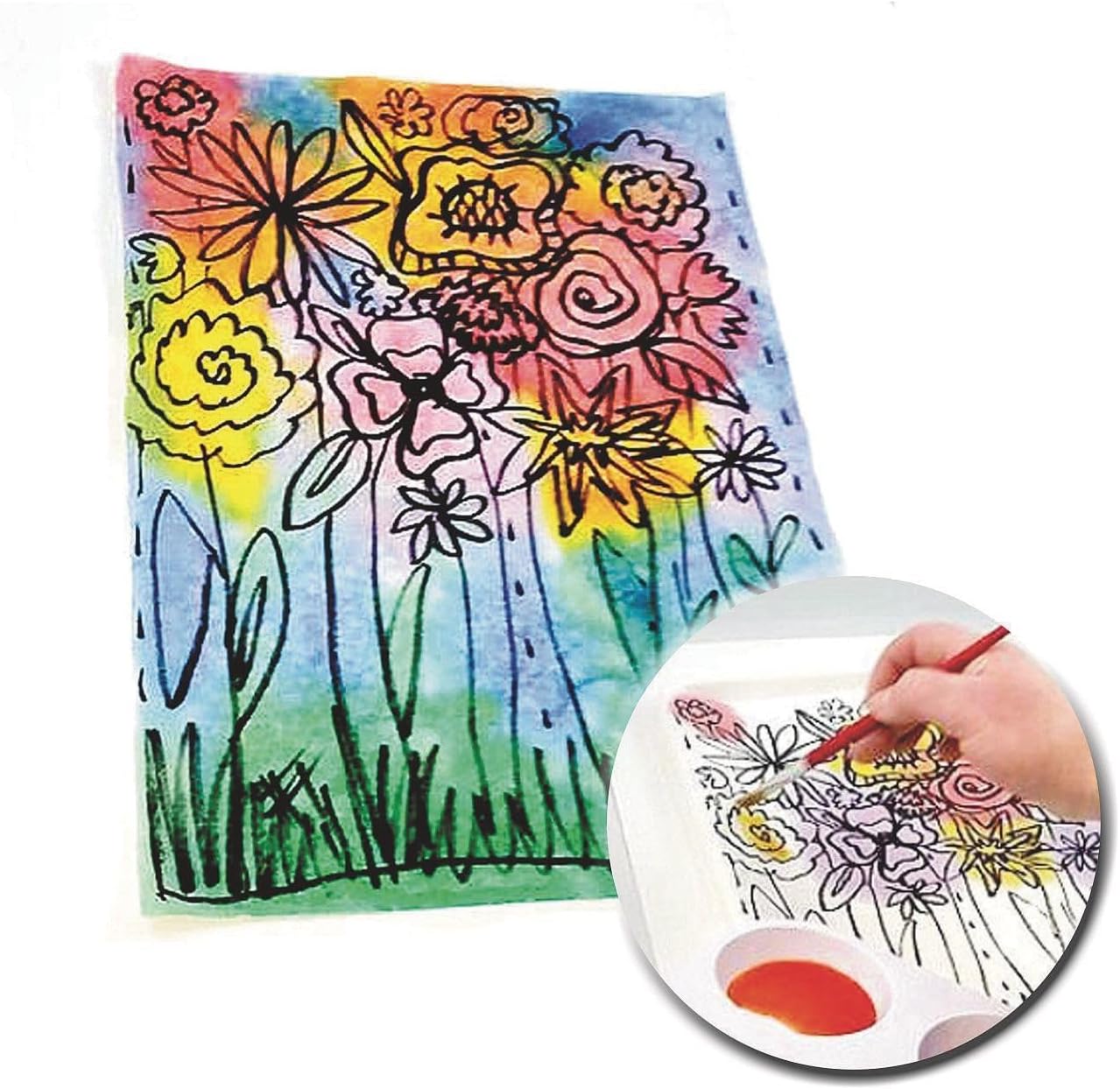 S&S Worldwide Color Splash! Liquid Watercolor Paint, 8 each of 6 Vivid Colors, 1-oz Drip-Dispense Bottles, For All Watercolor Painting, For Groups, Use to Tint Slime, Clay, Glue, Non-Toxic. Pack of 48