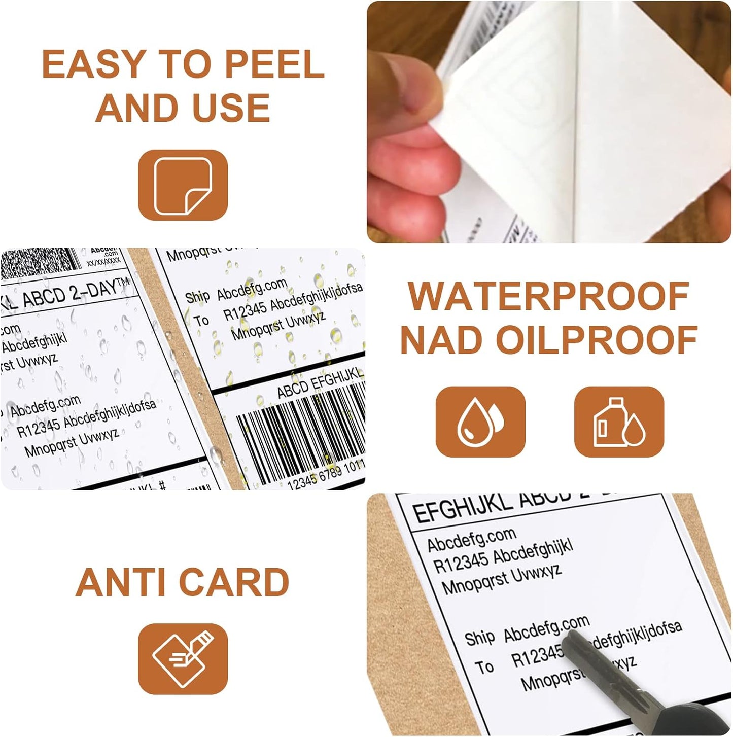 MFLABEL Fanfold 4" x 6" Direct Thermal Labels White Perforated Shipping Label (100 Labels)