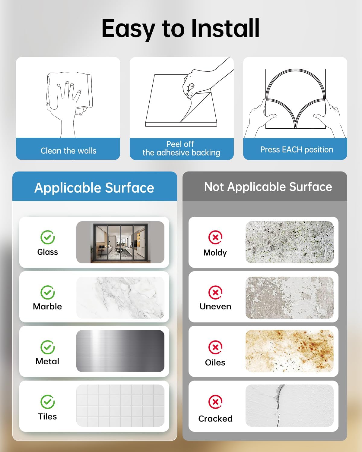 Soundsbay 12-Pack Acoustic Panels Self-Adhesive, 10.6lb/ft³ High Density Soundproof Wall Panels, 12" X 12" Acoustic Wall Panels for Door, Ceiling, Home Office, White