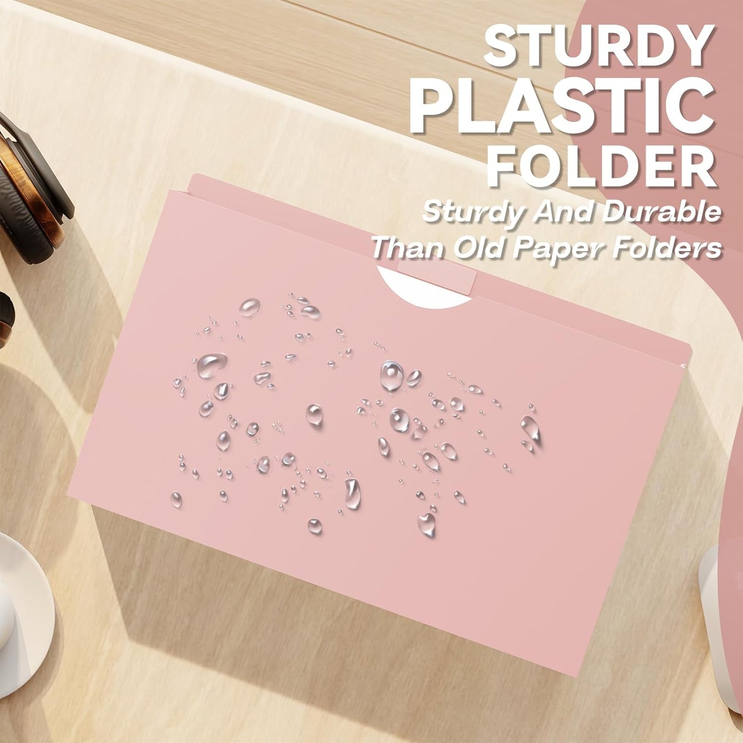 Plastic 3 Inch File Jackets,Legal Size,12 Pack Manilla Pocket Folders,Expandable File Jackets for Document,Heavy Duty Expansion Pocket,Straight Cut Tabs,Poly File Jacket,Pastel Color