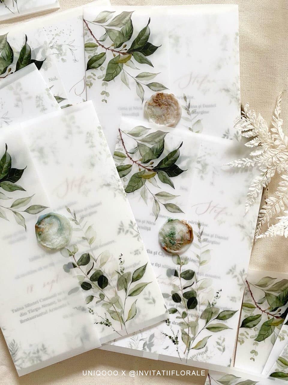 UNIQOOO Frosted Translucent Vellum Glue Gun Sealing Wax Sticks for Wax Seal Stamp - Great for Wedding Invitations, Cards Envelopes, Snail Mails, Craft Project, Gift Ideas, Pack of 8