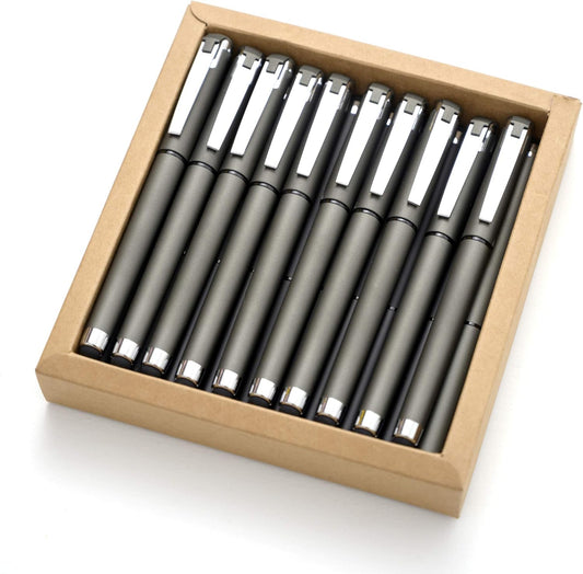 MiSiBao 0.7mm Black Ink Gel Ink Rollerball Pens 2 in 1 Medium Point Pens with Stylus Work Pen Smooth Writing for Office Black gel pen (Dark Grey-18pack)