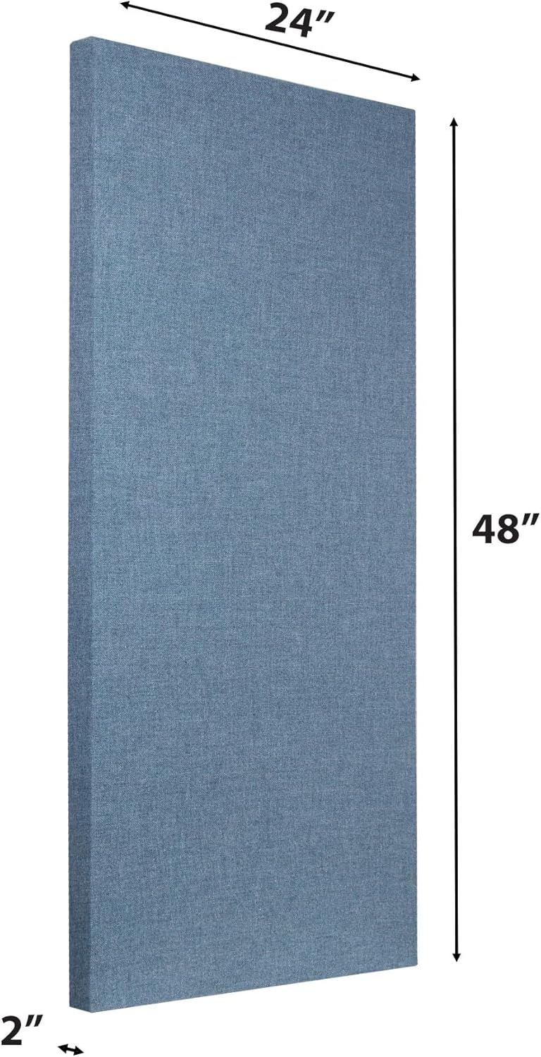 ATS Acoustics Sound Absorbing Acoustic Panel Fire Rated Professional Studio Quality 24" x 48" x 2" (Light Blue)