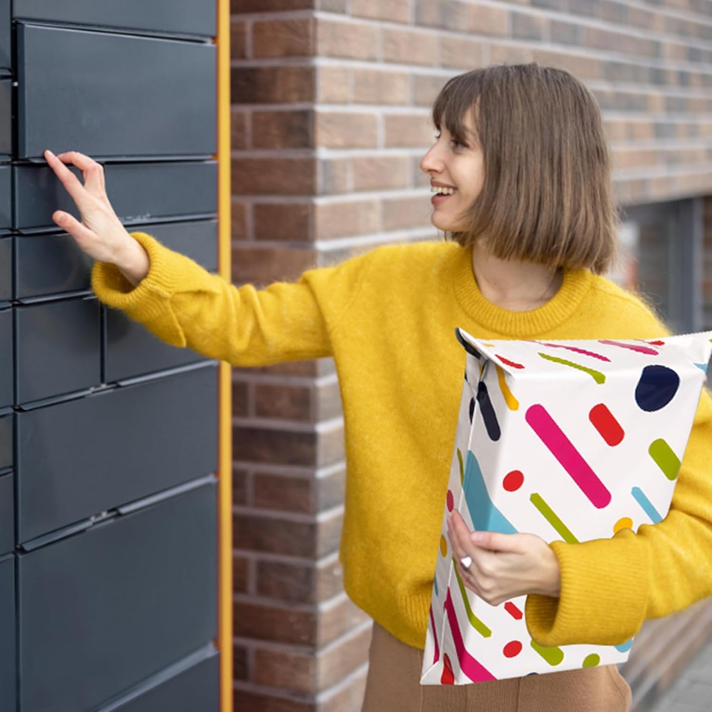 Poly Mailers 12x15.5 Inch 50 Pcs - Color Stripe Printed Shipping Bags, 2.4mil Thickness, Waterproof and Tear Resistant Mailing Envelopes, Self-Sealing Packaging Bags for Small Business