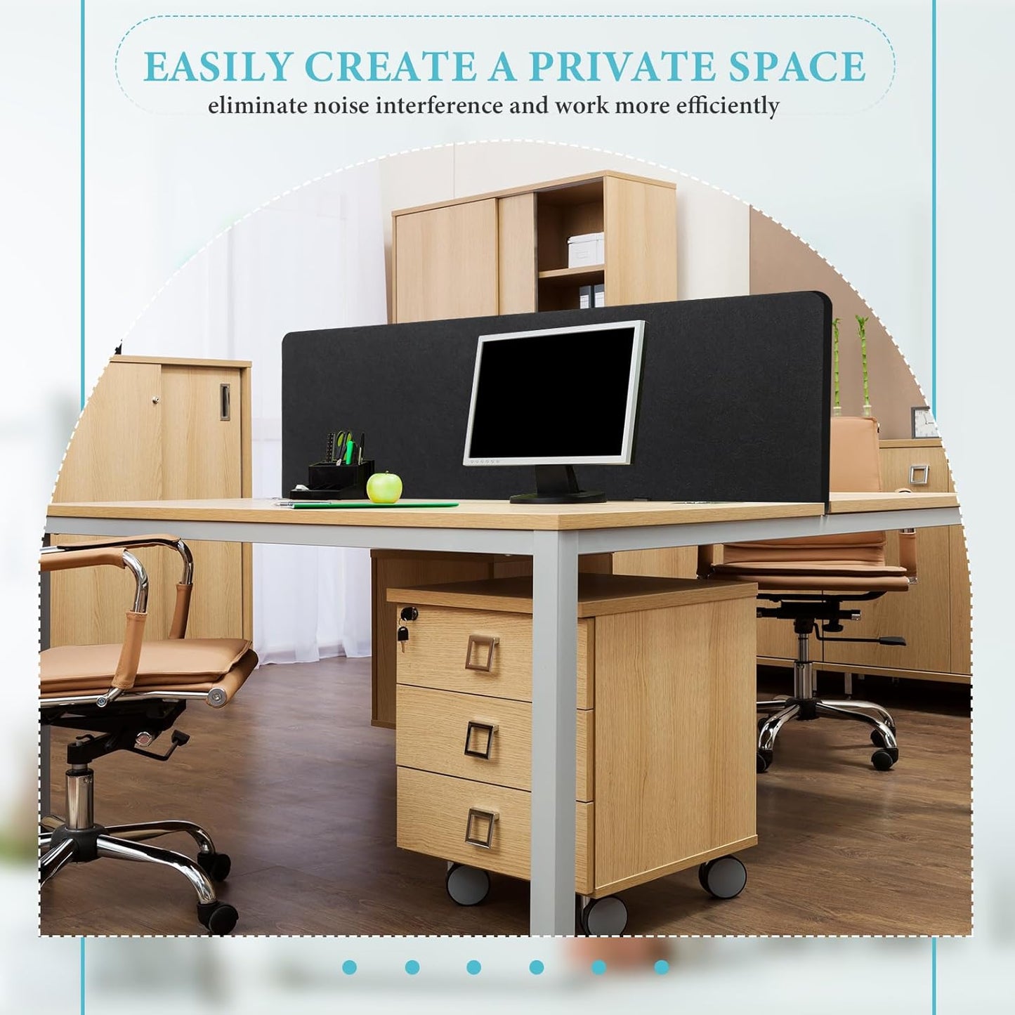 Wesiti 2 Pcs Acoustic Desk Divider Noise Reducing Desk Privacy Panel for Student Table Standing Sound Proof Divider Desktop Claw Office Furniture Partition for Classroom(Black,47.24 x 15.75 Inches)