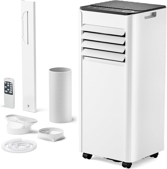 EUHOMY 10,000 BTU Portable Air Conditioners Unit Up to 450 Sq.Ft, 3-in-1 Portable Air Conditioner, Portable AC Unit with Cool, Fan, Dehumidifier, Sleep Mode, 24H Timer, RVs, Office, Apartments, White
