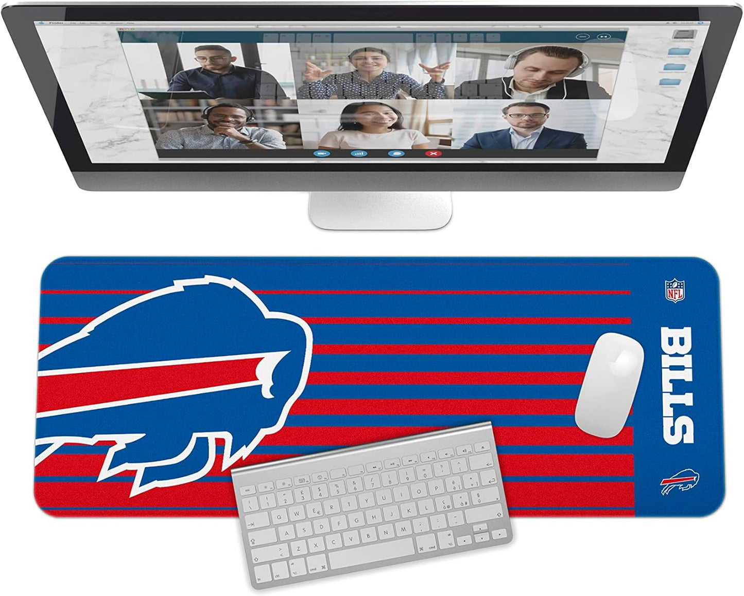 SOAR NFL Unisex Multifunctional Desk Mat for Desktop, (31.5"x12") - Ultra Soft Fabric with Non-Slip Rubber Backer - Water Resistant & Durable Nylon Stitching - Officially Licensed NFL, Desk Pad