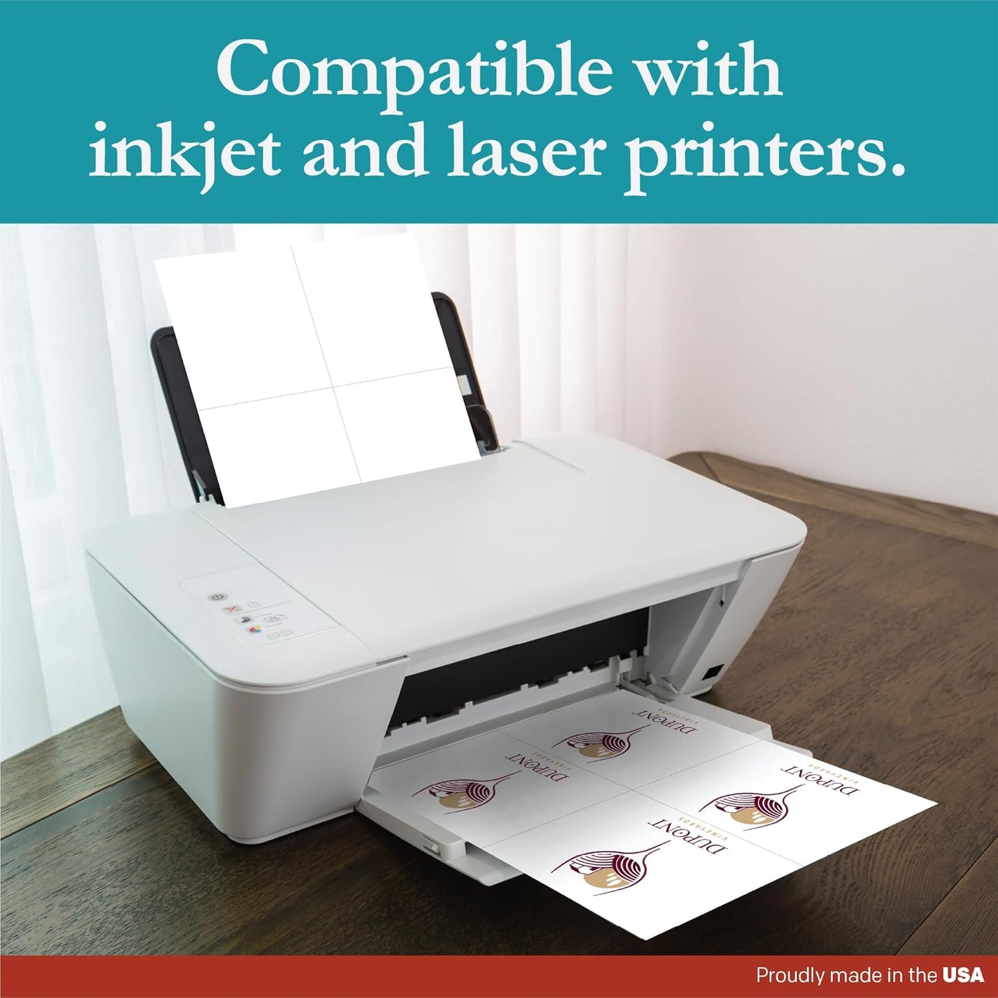 Premium Label Supply White Sticker Shipping Labels – 4.25" x 5.5" – Laser/Inkjet Compatible – (4 per Sheet), 25 Sheets – 100 Total Adhesive Labels