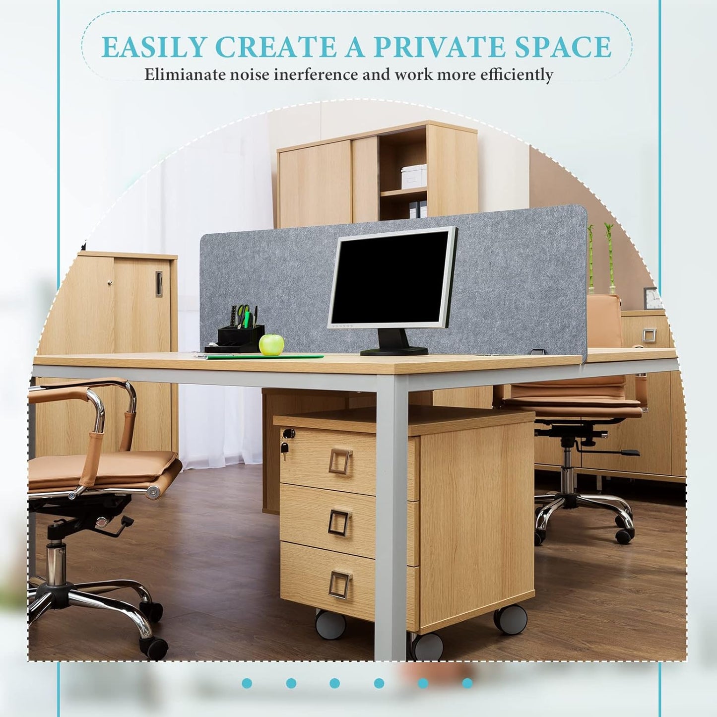 Wesiti 2 Pcs Acoustic Desk Divider Noise Reducing Desk Privacy Panel for Student Table Standing Sound Proof Divider Desktop Claw Office Furniture Partition for Classroom(Gray,47.24 x 15.75 Inches)