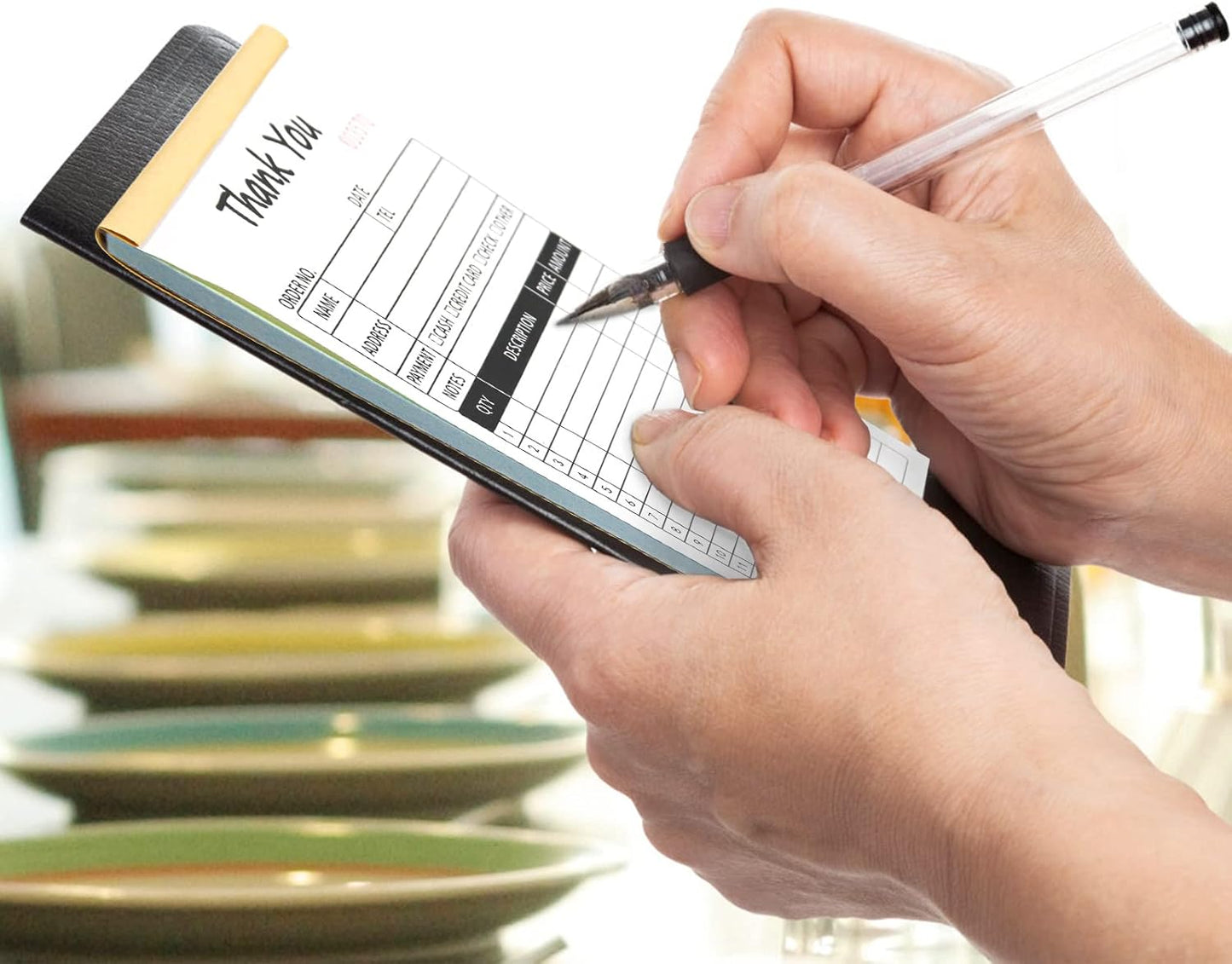 Receipt Book with Cardboard 2-Part Carbonless, Order Forms for Small Business