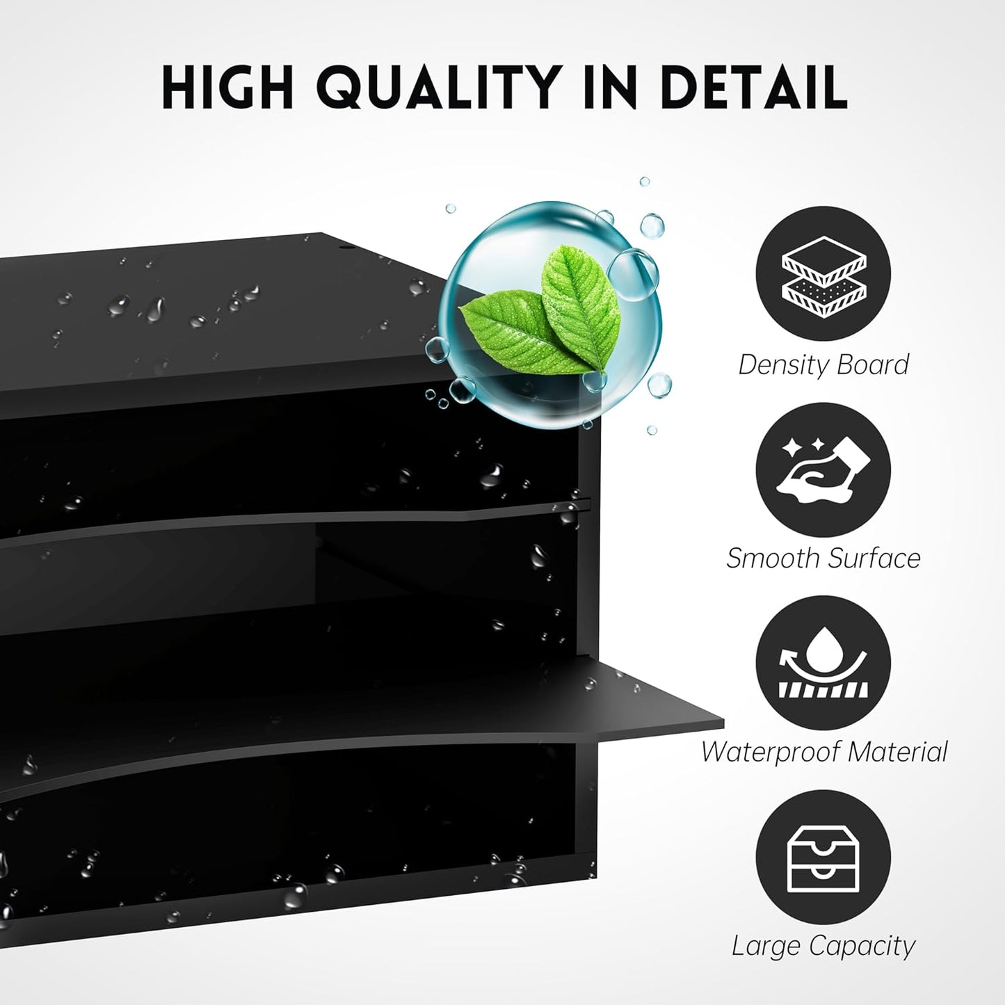 SUPEASY Wooden Desk Organizer - 3 Tier Paper File Organizer for Office, School & Home, Black