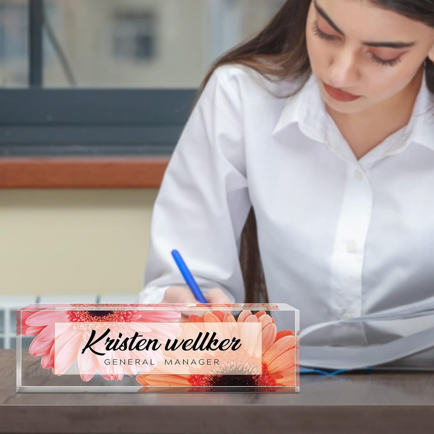 Custom Name Plate for Desk, Desk Name Plate Personalized Acrylic Office Desk Decor for Women and Men, Employee Appreciation Gifts Office Gifts for Boss, Manager, Teacher, Nurse