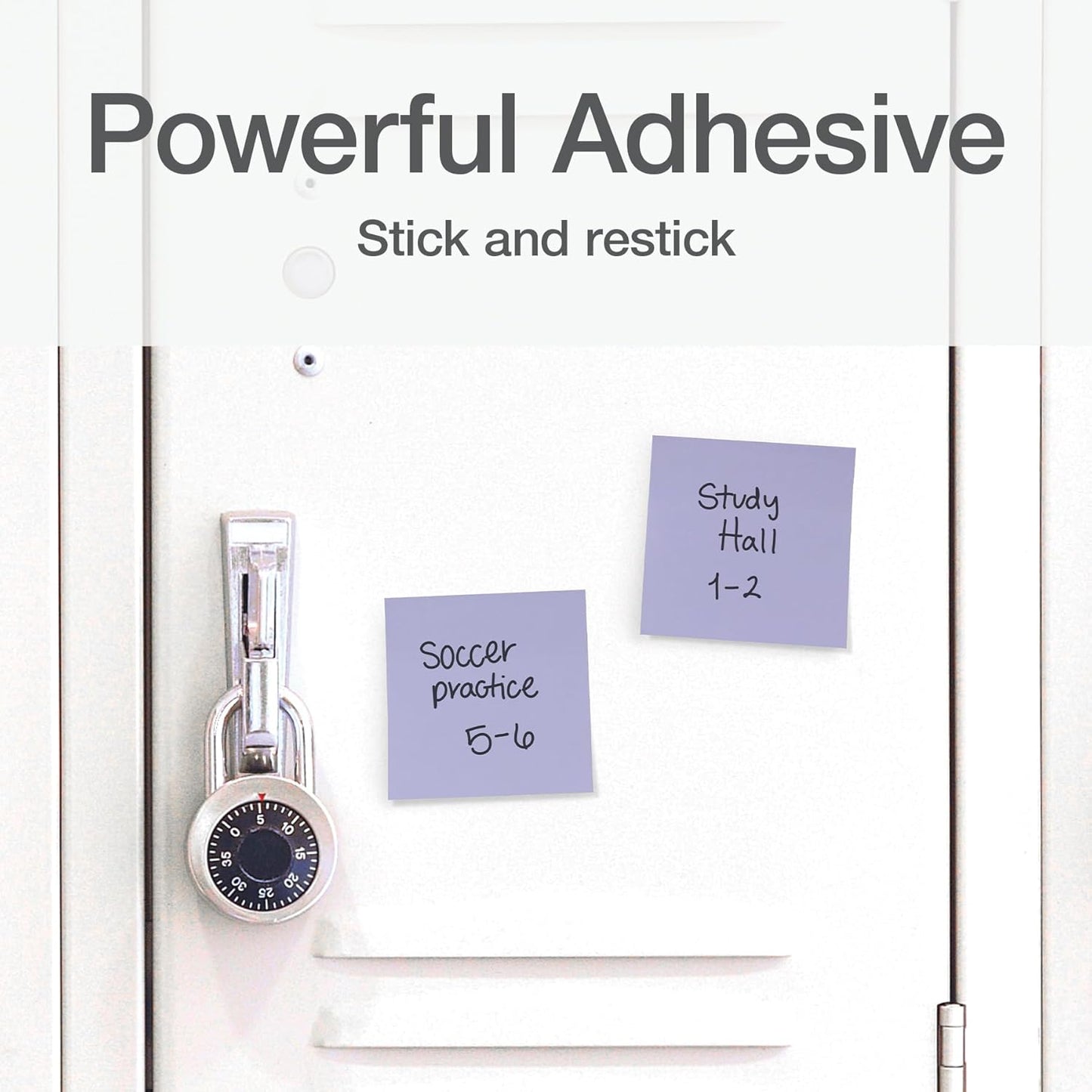 Redi-Tag Sticky Notes, Power Stick Notes, Adhesive Reminders, 3" x 3" Reusable Notes, Strong Adhesive Memos, Assorted Bright Colors, 8 Pack (1000975)