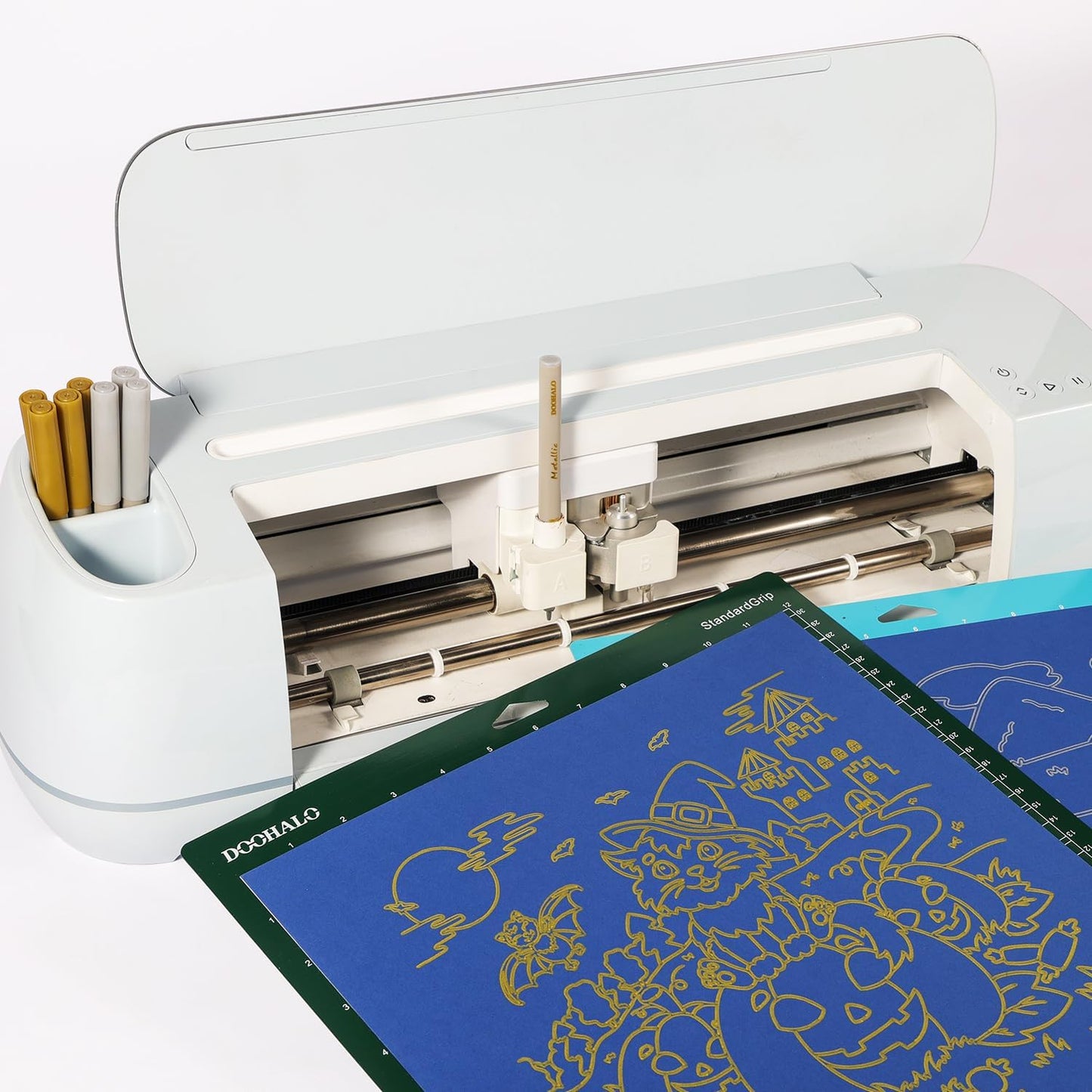 DOOHALO Metallic Pens Gold Silver Marker Compatible with Cricut 3/Maker/Explore 3/Air 2/Air Machine 1.0 Medium Point Tips for Drawing Writing