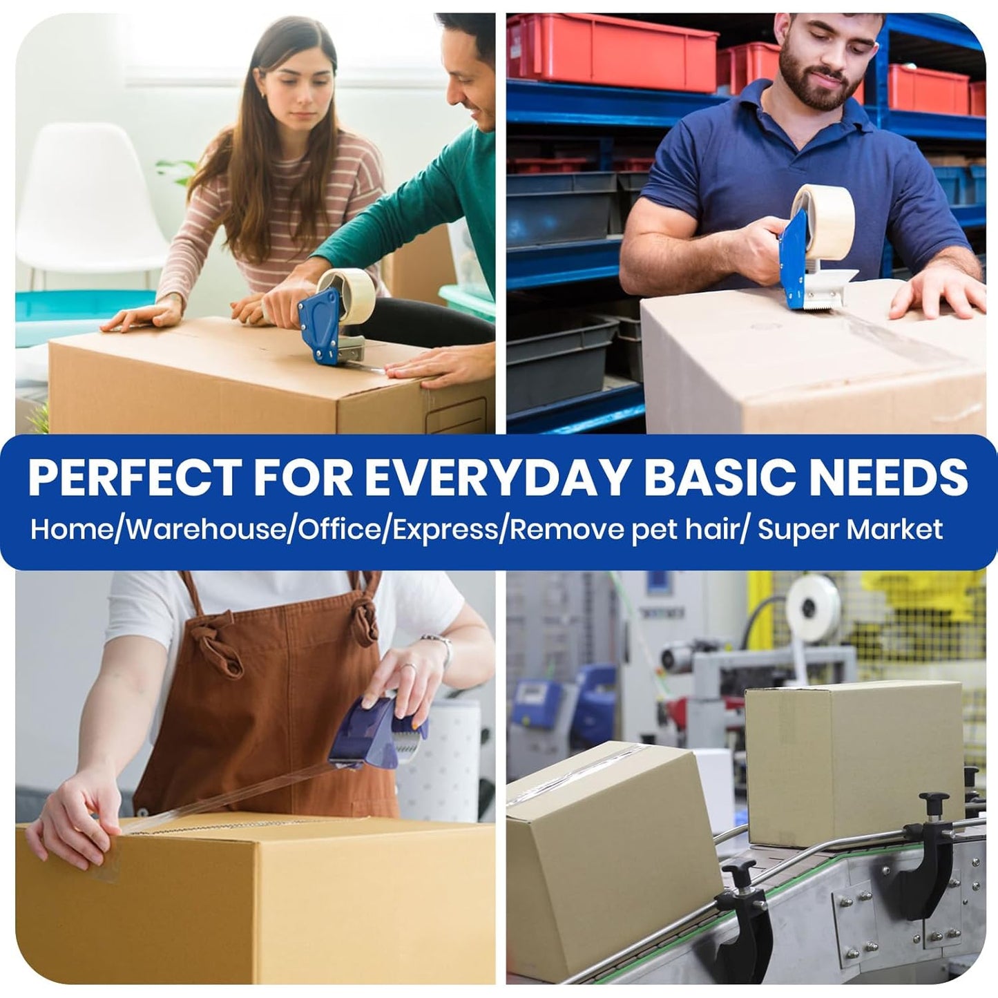 ADHES Packing Tape Shipping Tape Packaging Tape for Moving Boxes, 54.68yard Per Roll 1.88inch Width 2.6Mil Thickness