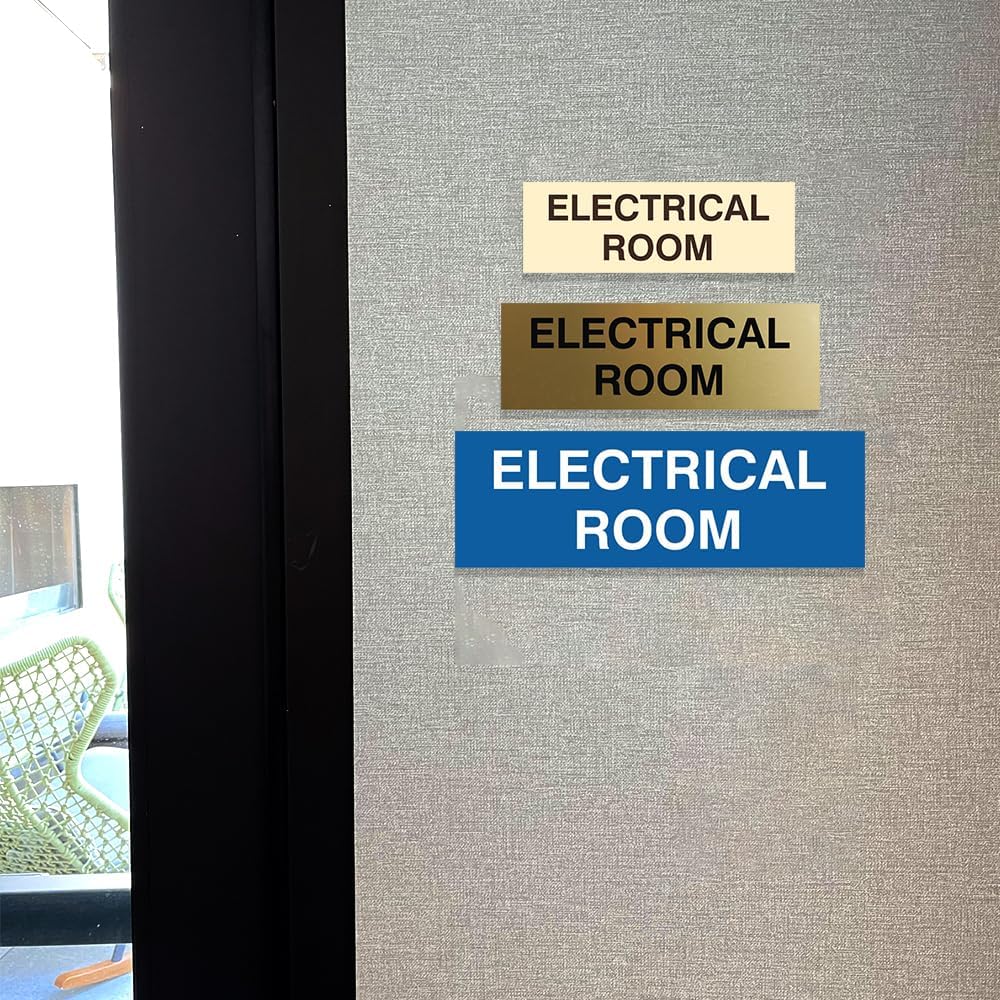 All Quality Basic Electrical Room Sign | Durable Construction | Building Safety - Lt Gray - Small (1 Pack)