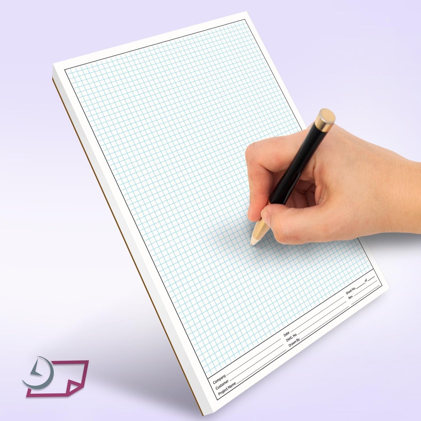 NextDayLabels - 11x17 Graph Paper Pad, for Blueprint Drawings, Drafting, Engineering and Planning, with Header for documentation. Quadrille Grid Paper Pads with Blue Lines, high Brightness, 50 Sheets per pad (1 Pad)