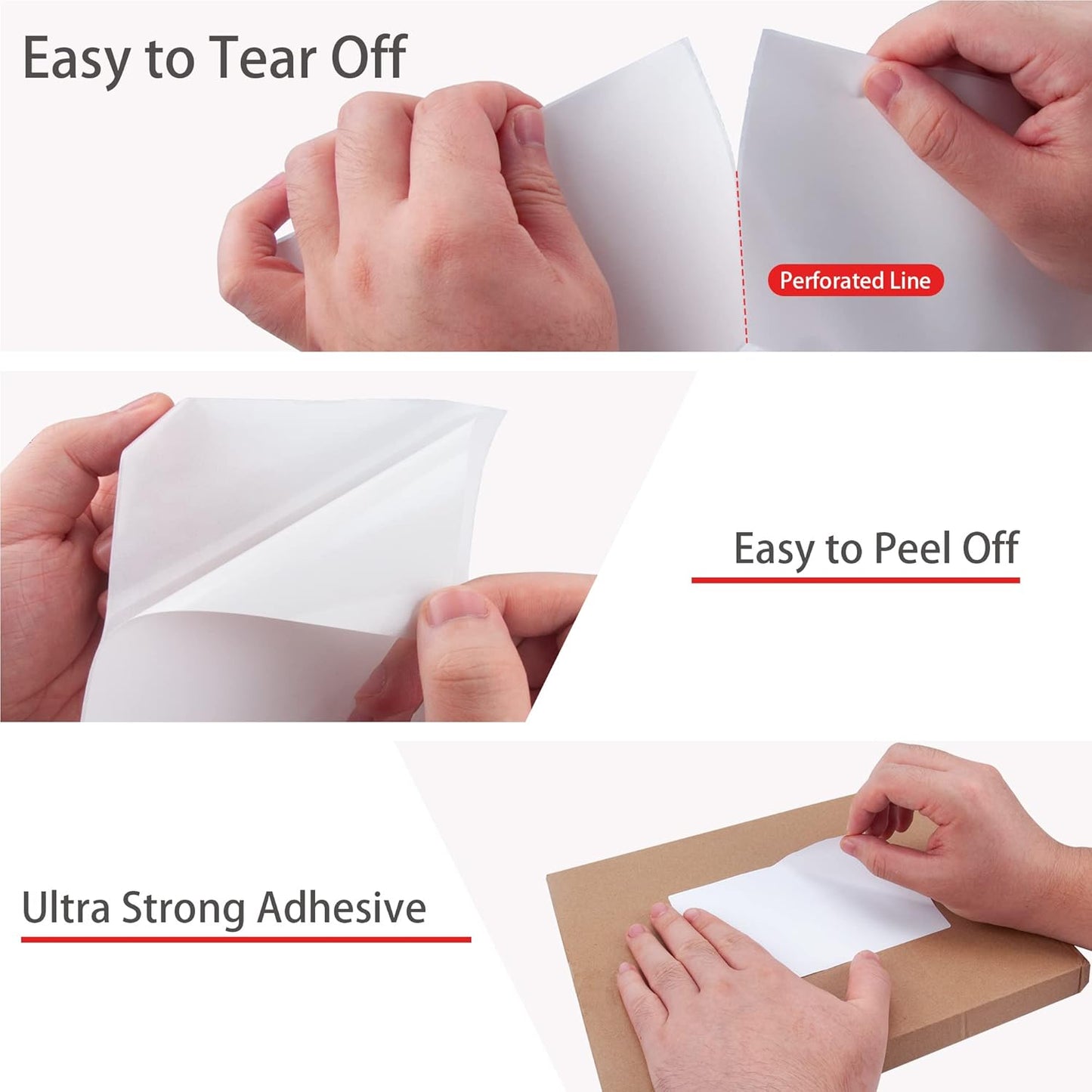 L LIKED 2500 Fanfold 4" x 6" Direct Thermal Labels, with Perforated line for Thermal Printers - Compatible with Zebra & Rollo Printer (4" x 6" - 2500 Labels)