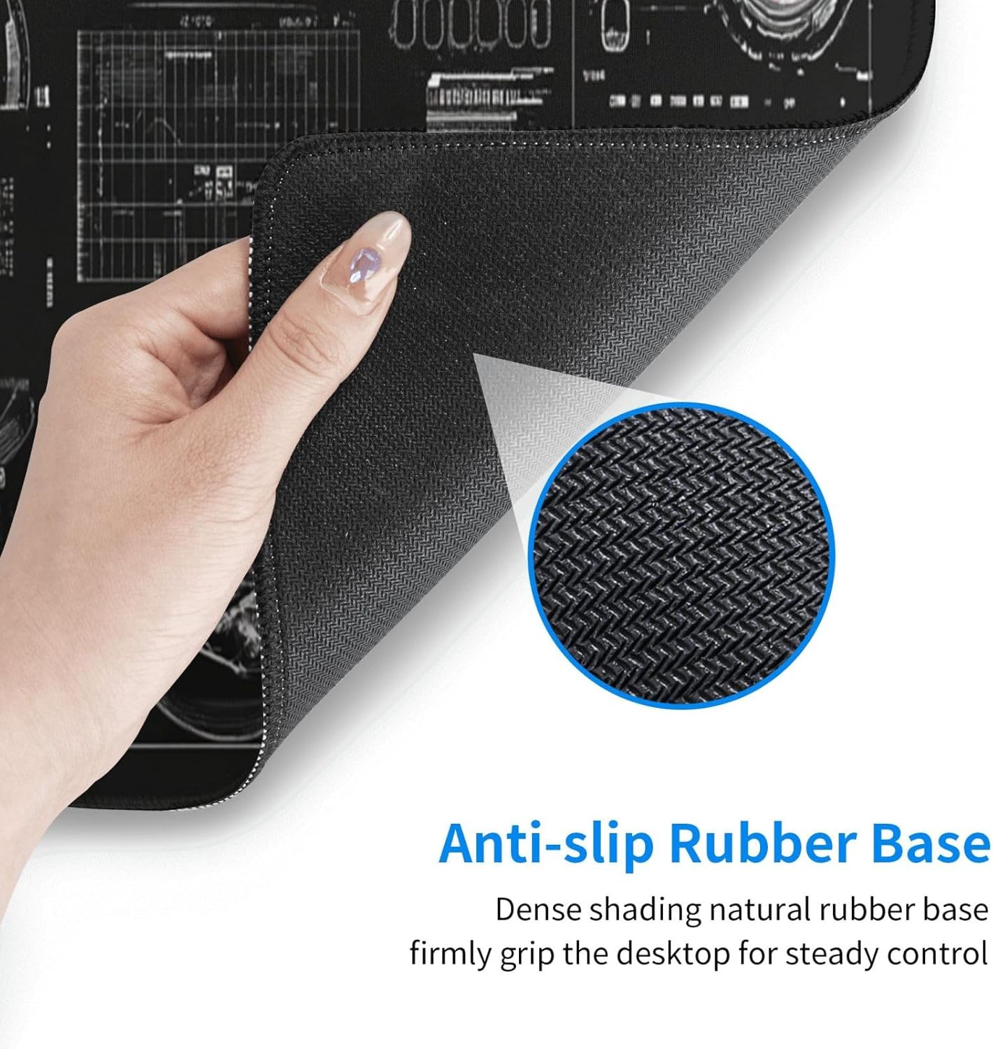 Machine Composition Mouse Pad 31.5 X 11.8 Inch Big Desk Rubber Base Stitched Edges Keyboard Pad XXL Mouse Mat for Home Game and Office