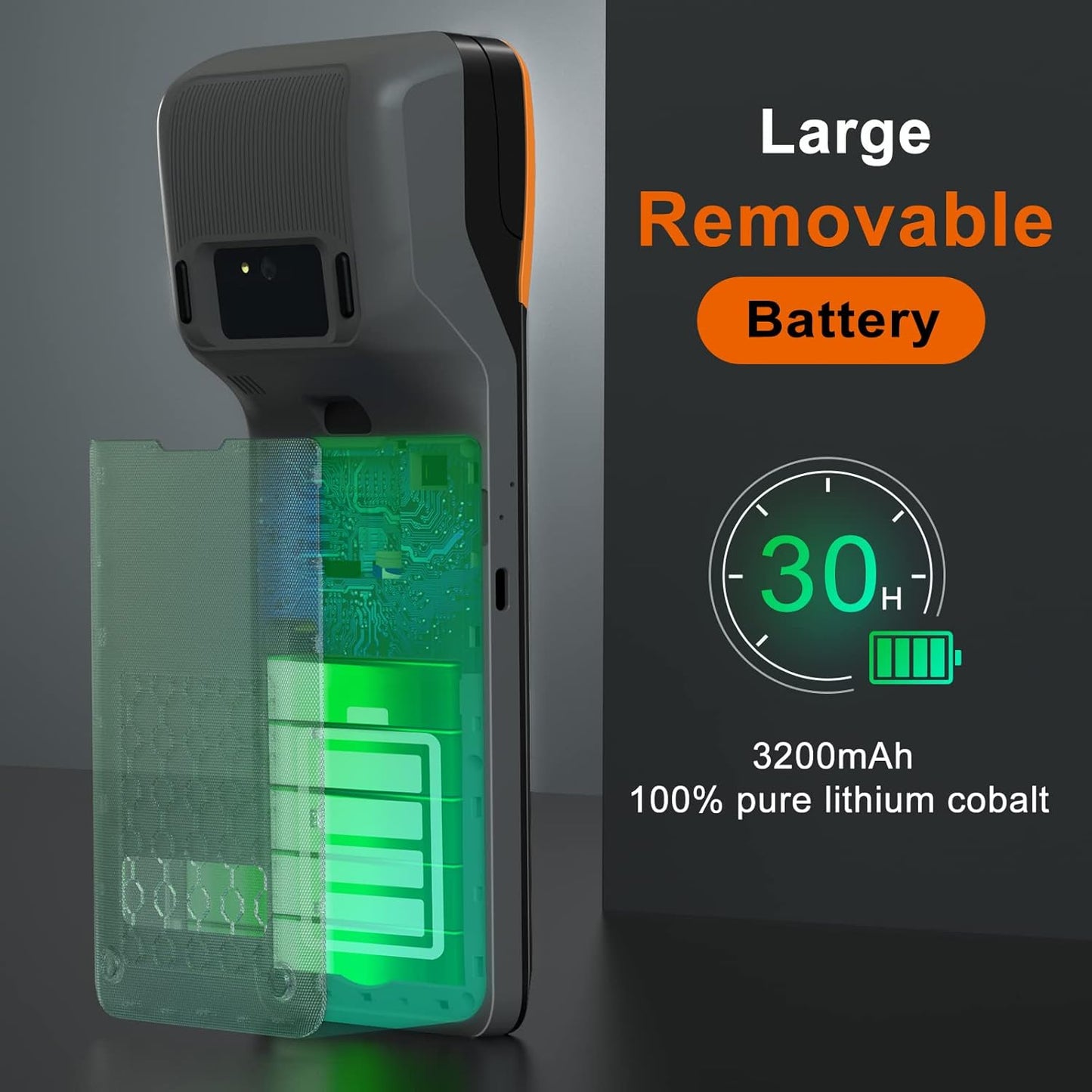 symcode POS PDA Thermal Receipt Printer,1D 2D Barcode Scanner Handheld PDA Printer Mobile POS Machine 5.5" Touch Screen 58mm Thermal Printer Android 8.1 Support 4G WiFi Bluetooth and NFC