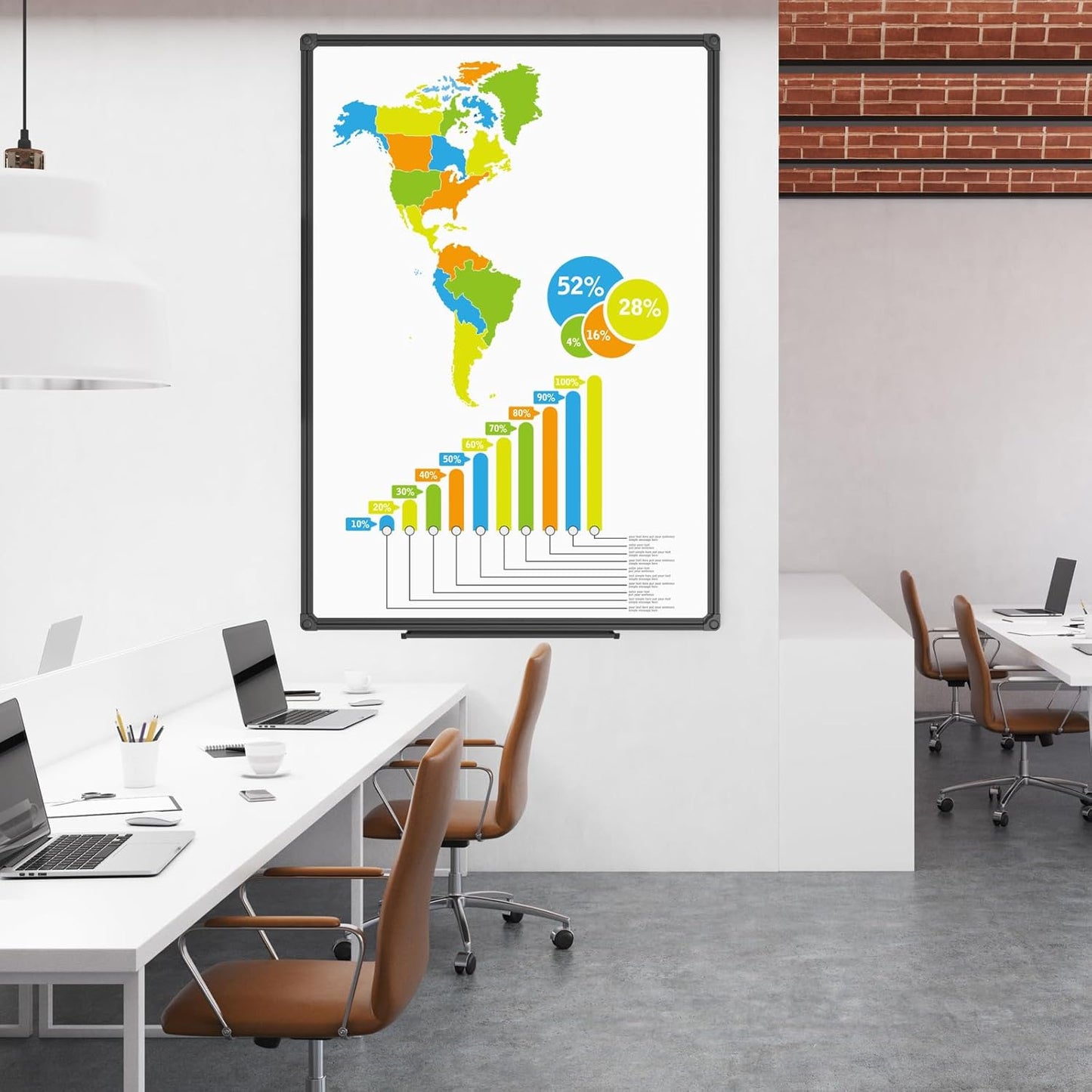 JILoffice Magnetic Whiteboard/White Board, Dry Erase Board 48 x 36 Inch, Black Aluminum Frame Wall Mounted Board for Office Home and School