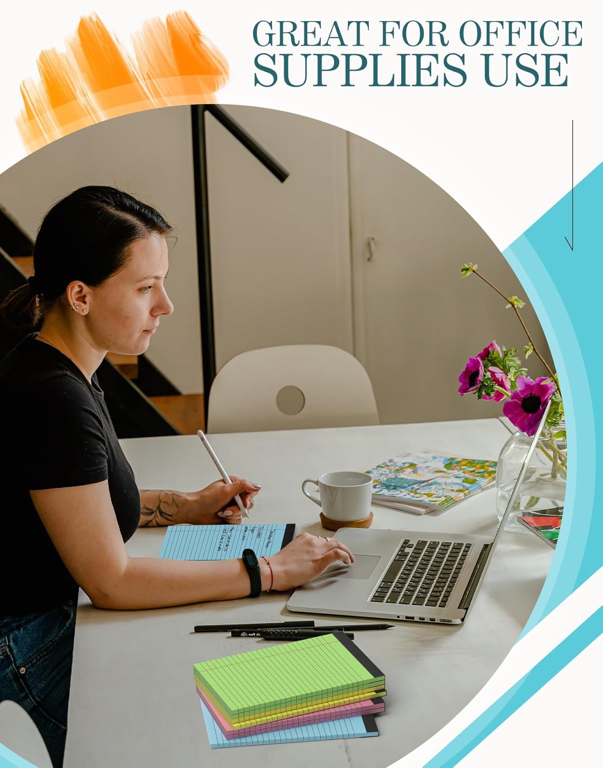 Notepads 5x8 Colored Small Legal Pads, 12 Pack Colored Note Pads 5x8 Pink Notebook Paper, Notepad 5x8 Lined Paper Pads, Small Pads of Paper 5x8 Pink Lined Paper 5 x 8, 30 Sheets/Pad(Blue, Pink, Green)