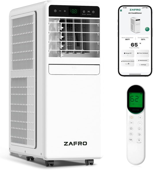 12,000 BTU Portable Air Conditioner, 3-IN-1 Smart AC Unit with Fan/Dehumidifier/Drainage-free Cooling, APP/Voice/Remote/Touch, 47 dB, Sleep Mode, Window Installation Kit, 24H Timer for Home/Office