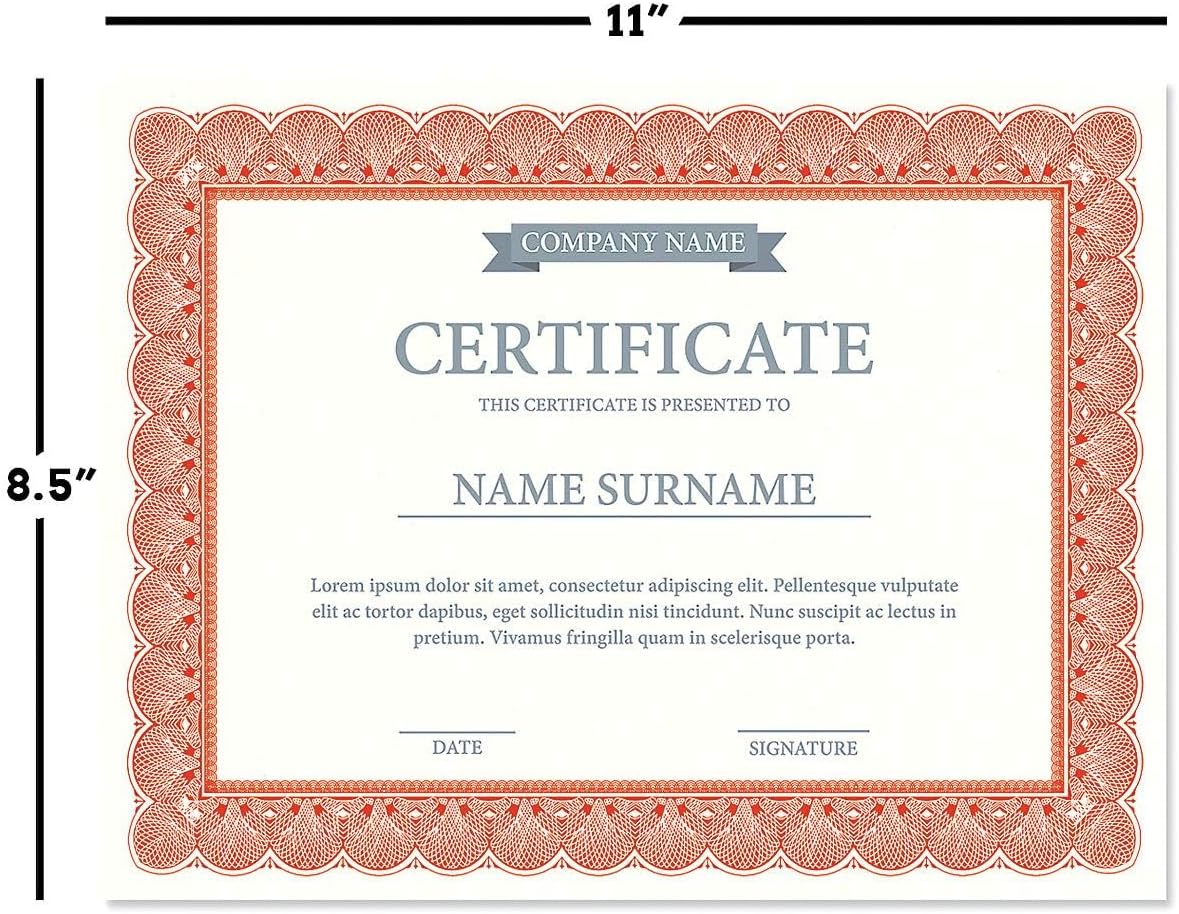 Elite Red & White Parchment Certificate Papers - Pack of 25, Laser & Inkjet Printer Compatible, for Office, Business Awards, Graduation, School Diplomas, 8-1/2" x 11" on 60 lb. Text Stock