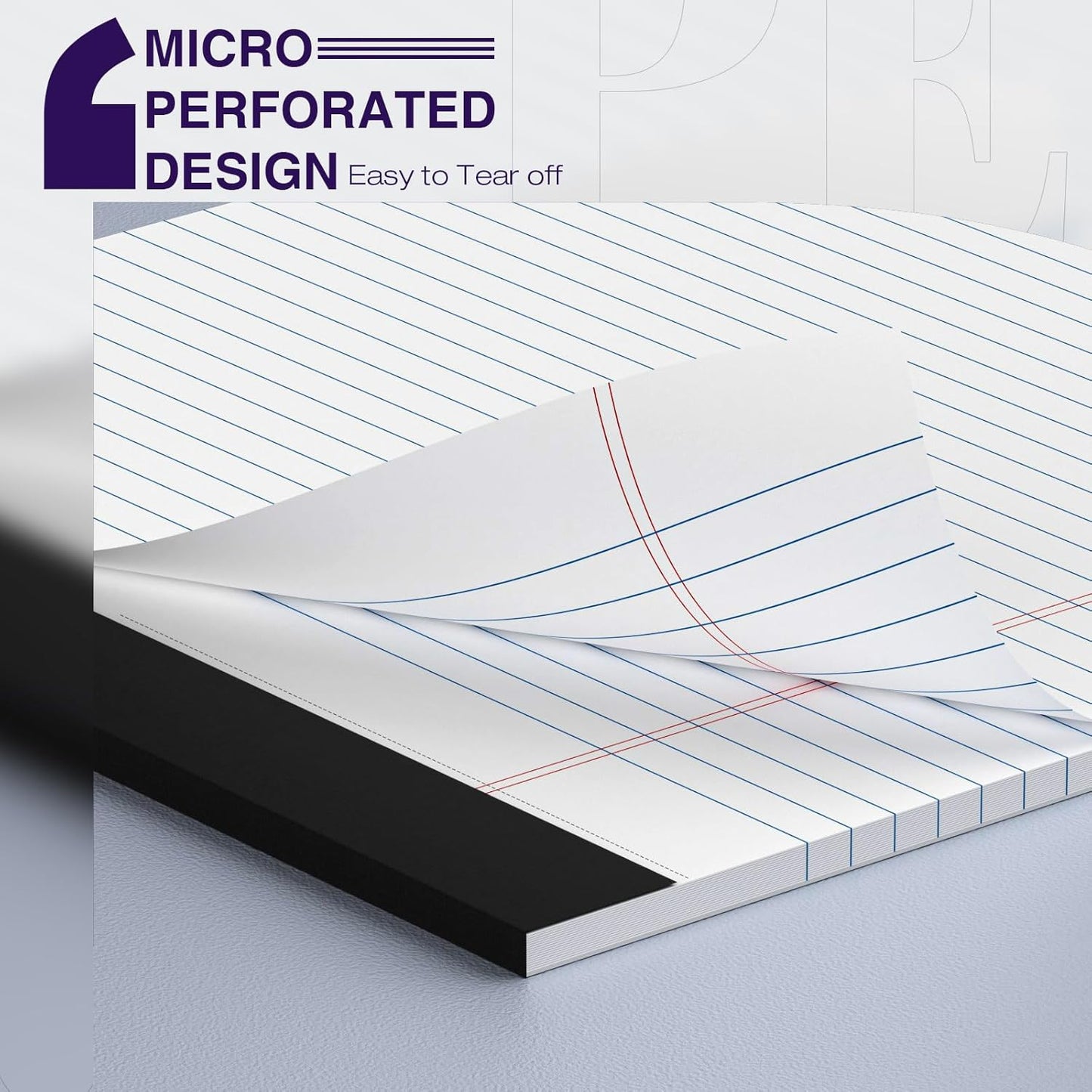 12 Pack Legal Pads 8.5 x 11 College Ruled 600 Sheets Note Pads 8.5 x 11 Inch Notepads Perforated Writing Pads 8.5 x 11 Pads of Paper Lined White Paper, 50 Sheets per Notepad for Home, Office, School