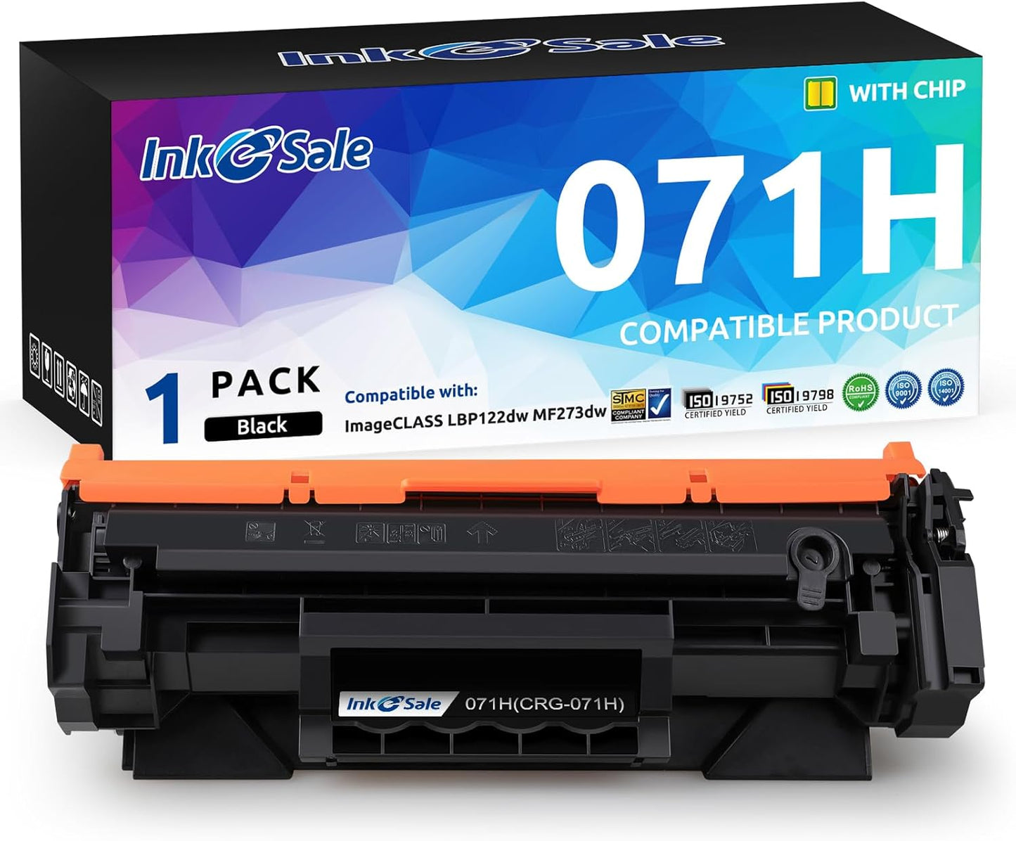 INK E-SALE 071H 071 High Capacity Toner Cartridge Replacement for Canon 071 071H Black Toner use for Canon imageCLASS LBP122dw MF273dw MF275dw MF272dw LBP120 MF270 Printer (Black,1-Pack)