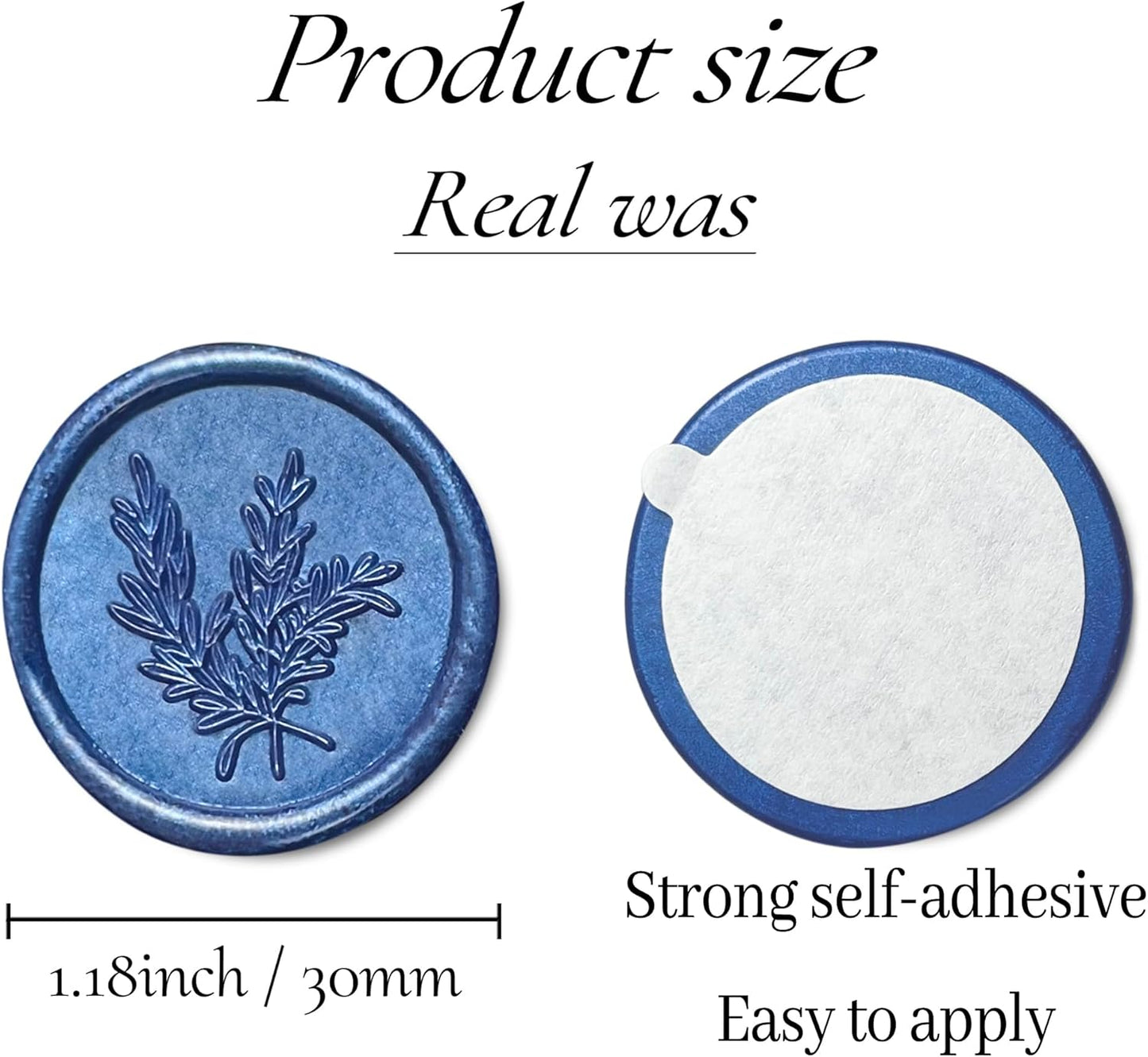 25Pcs Wax Seal Stickers Handmade Envelope Seals Self Adhesive Wax Stickers for Wedding Party Invitations, Envelope, Gift Wrap, Christmas(Rosemary Style, Blue)