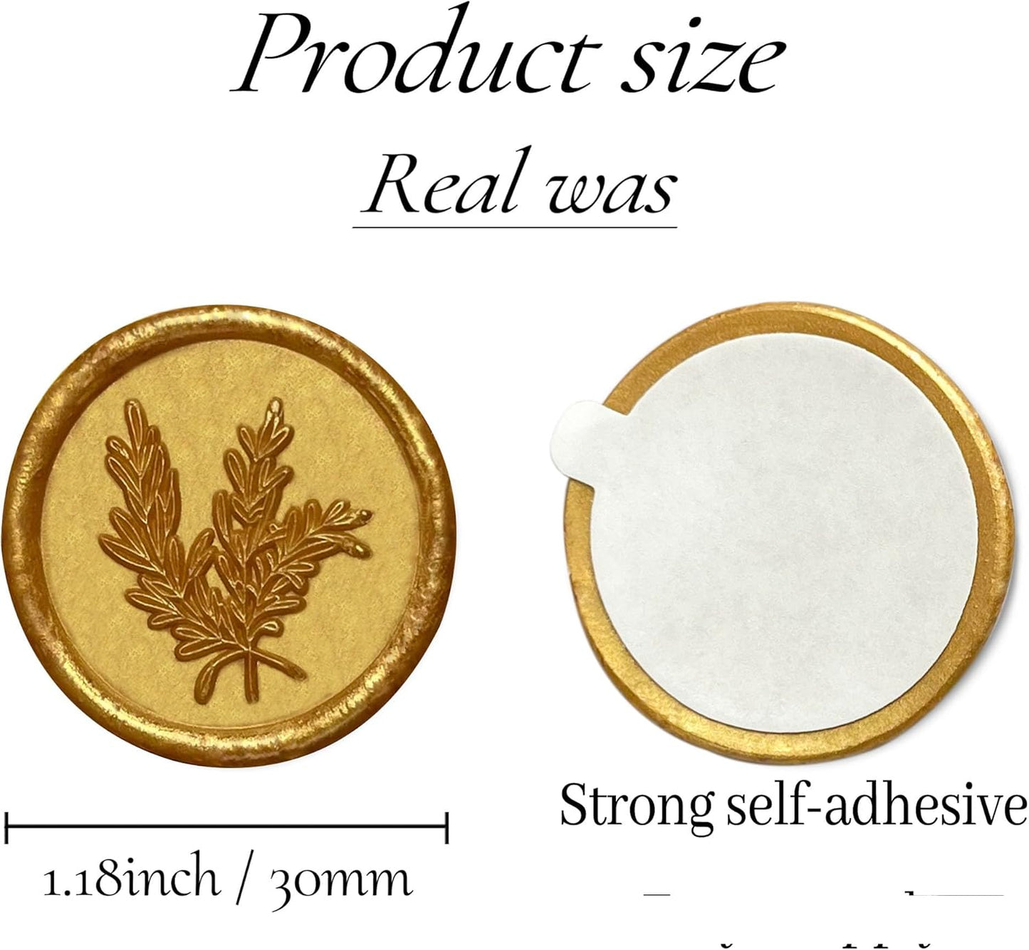 25Pcs Wax Seal Stickers Handmade Envelope Seals Self Adhesive Wax Stickers for Wedding Party Invitations, Envelope, Gift Wrap, Christmas(Rosemary Style, Gold)