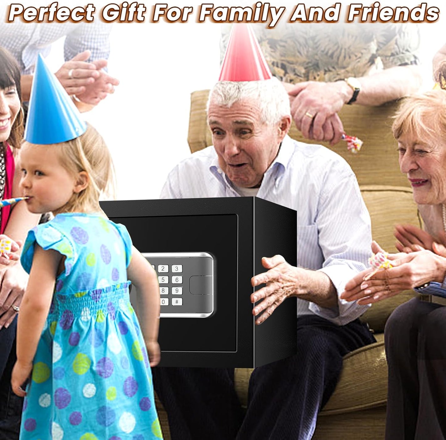 Smal Safe for Home, Home Safe Box With Programmable Keypad and Removable Shelf, Anti-Theft Digital Safety Box for Money Firearm Medicines Valuables, 13.8"W x 9.8"D x 9.8"H