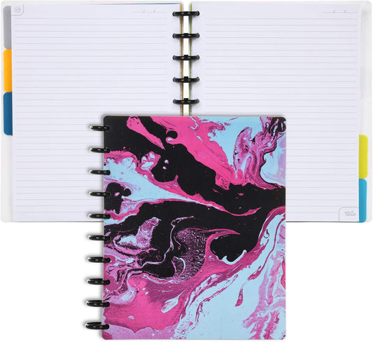 Talia Discbound Notebooks, Planner, Customizable, (xMarble Flow Taffy, Midsize (7.5in x 9.75in))