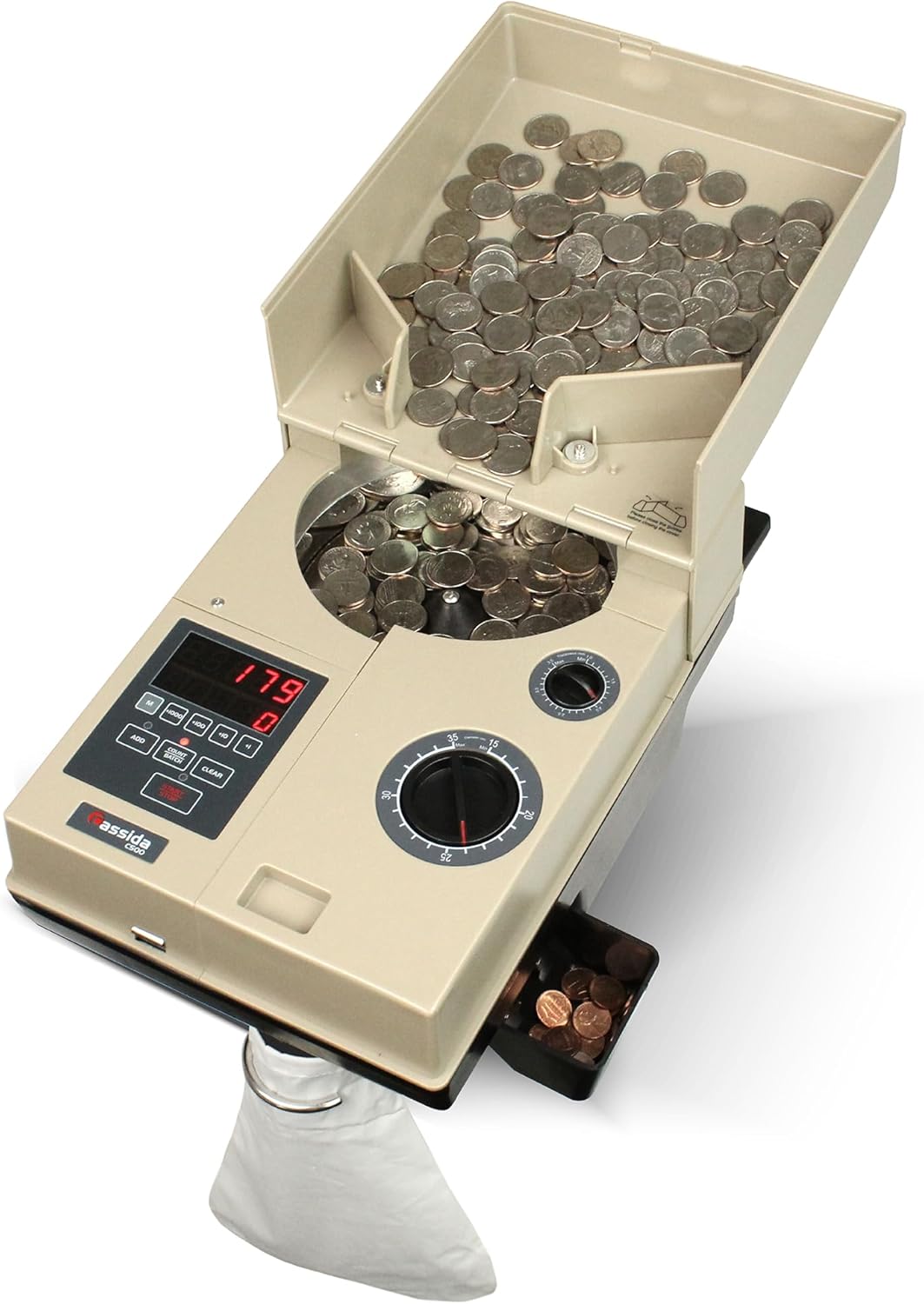 Cassida Compact & Portable Coin Counter/Off-Sorter (C500), Tan, Black