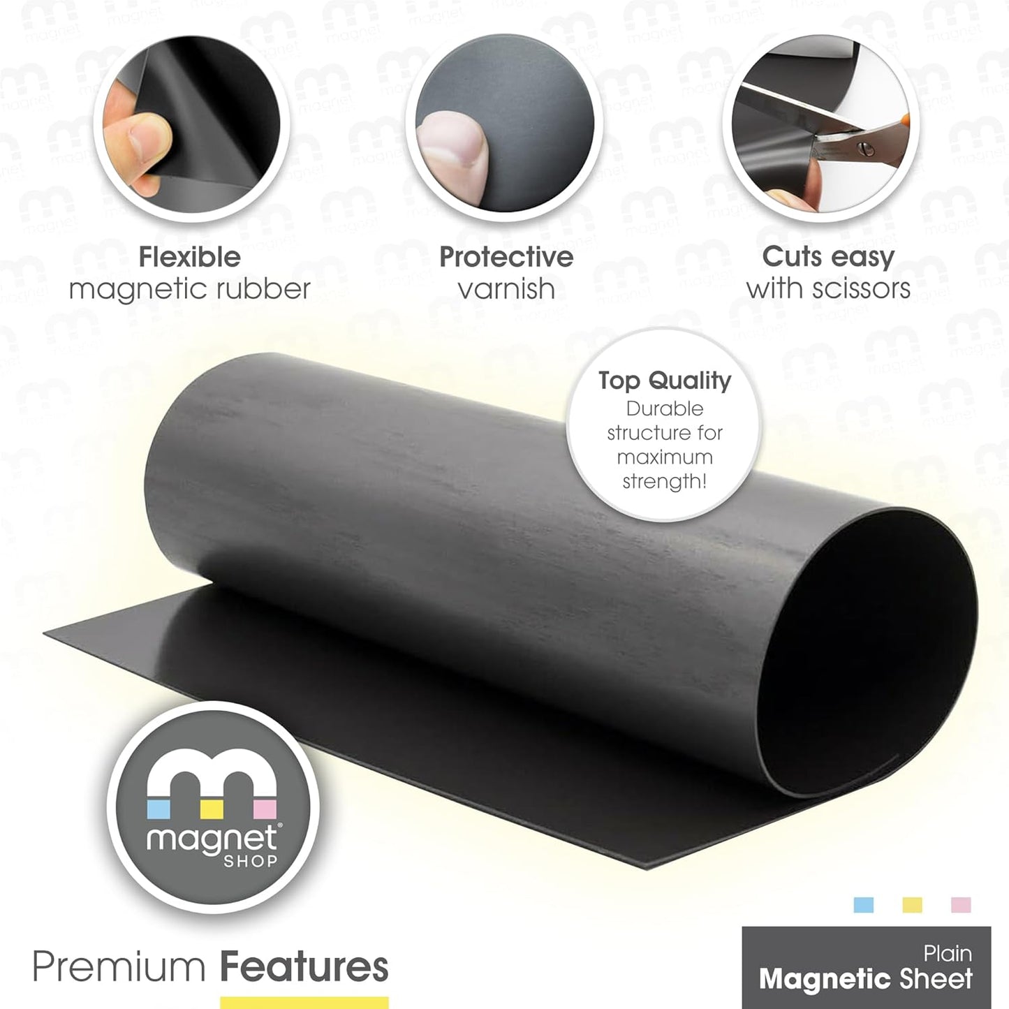 Magnetic Sheet, Tape and Strips with or Without Self-Adhesive Backing for Stickers | Die and Craft Storage | Flexible Rubber Magnet | 10 Sheets | 20mil or 30 mil Thick | 8.5” x 11”