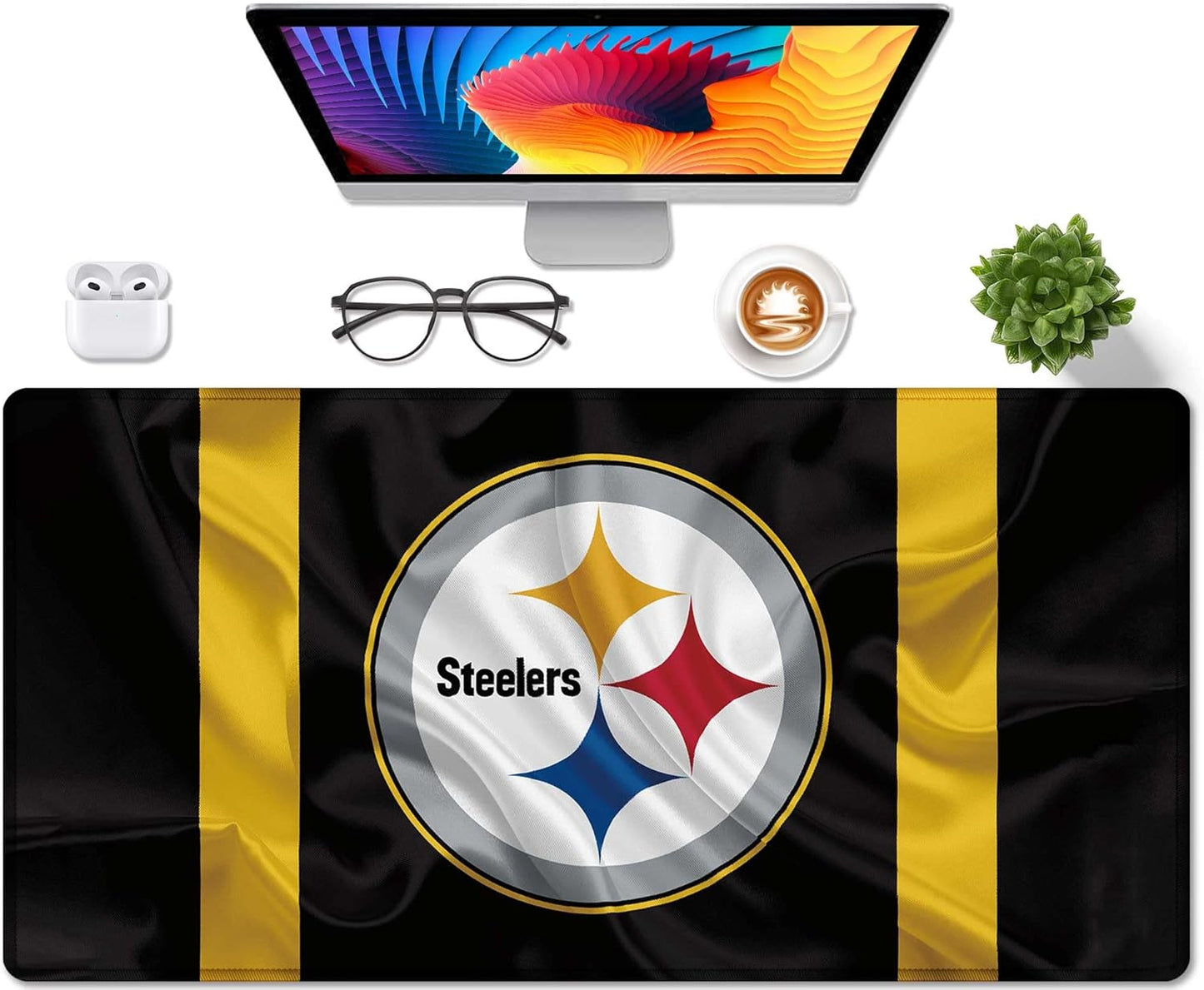 XXL Professional Gaming Mouse Pad, Large Computer Keyboard Mouse Mat Desk Pad with Non-Slip Base and Stitched Edge for Home Office Gaming Work, 31.5x15.7in Extended Mouse Pad Desk Accessories