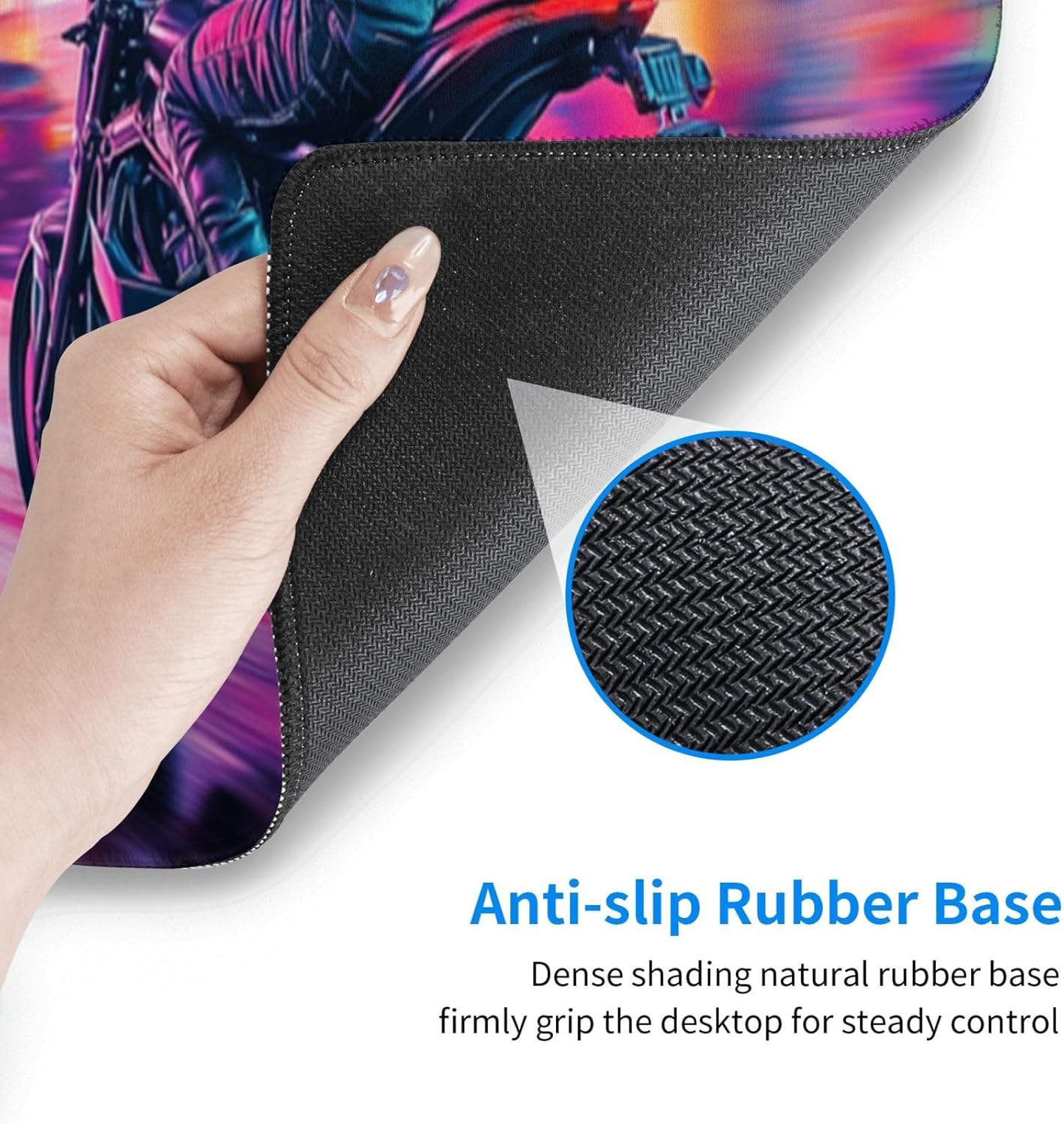 Motorcycle Mouse Pad 31.5 X 11.8 Inch Big Desk Rubber Base Stitched Edges Keyboard Pad XXL Mouse Mat for Home Game and Office